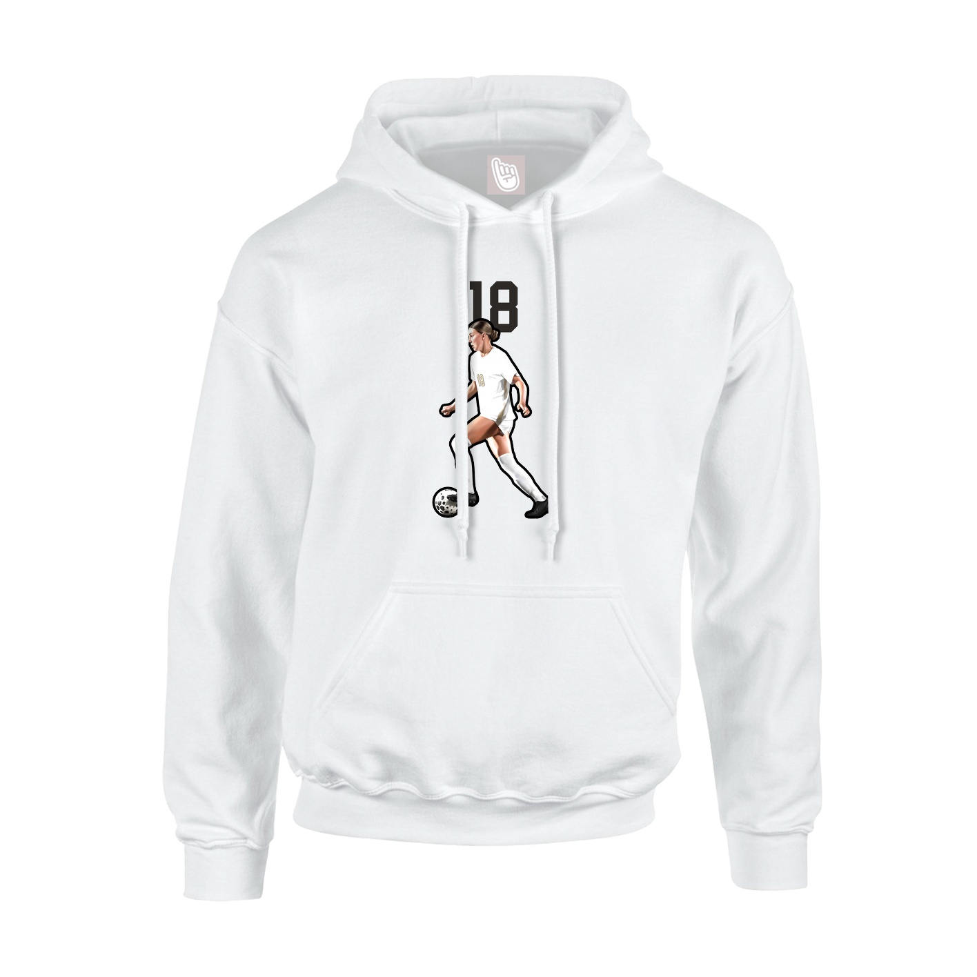 Youth Hoodie — Number Top in White
