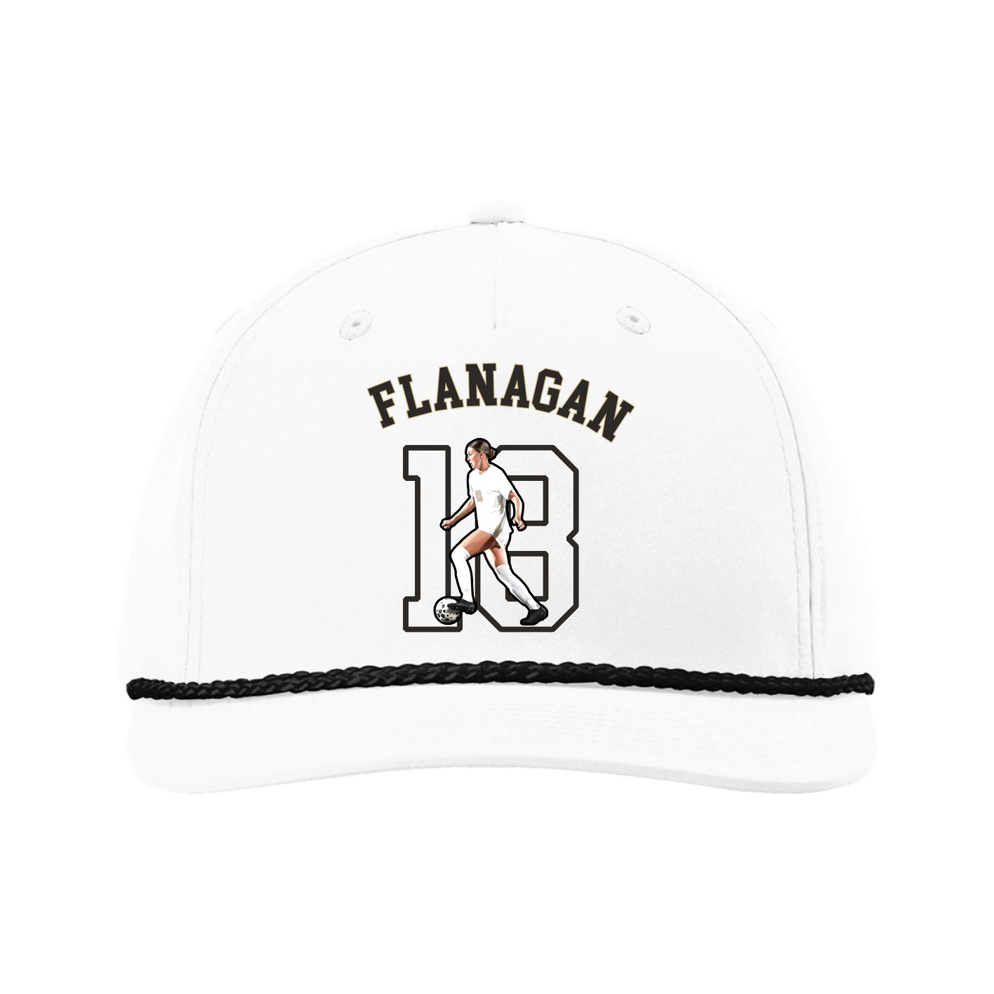Five-Panel Classic Rope Cap — Shirsey Arch in White
