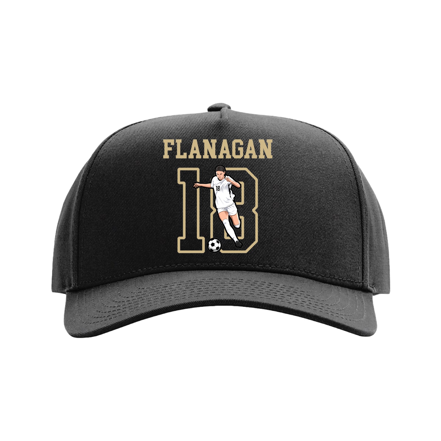 Full Fabric Five-Panel Champ Cap — Shirsey in Black