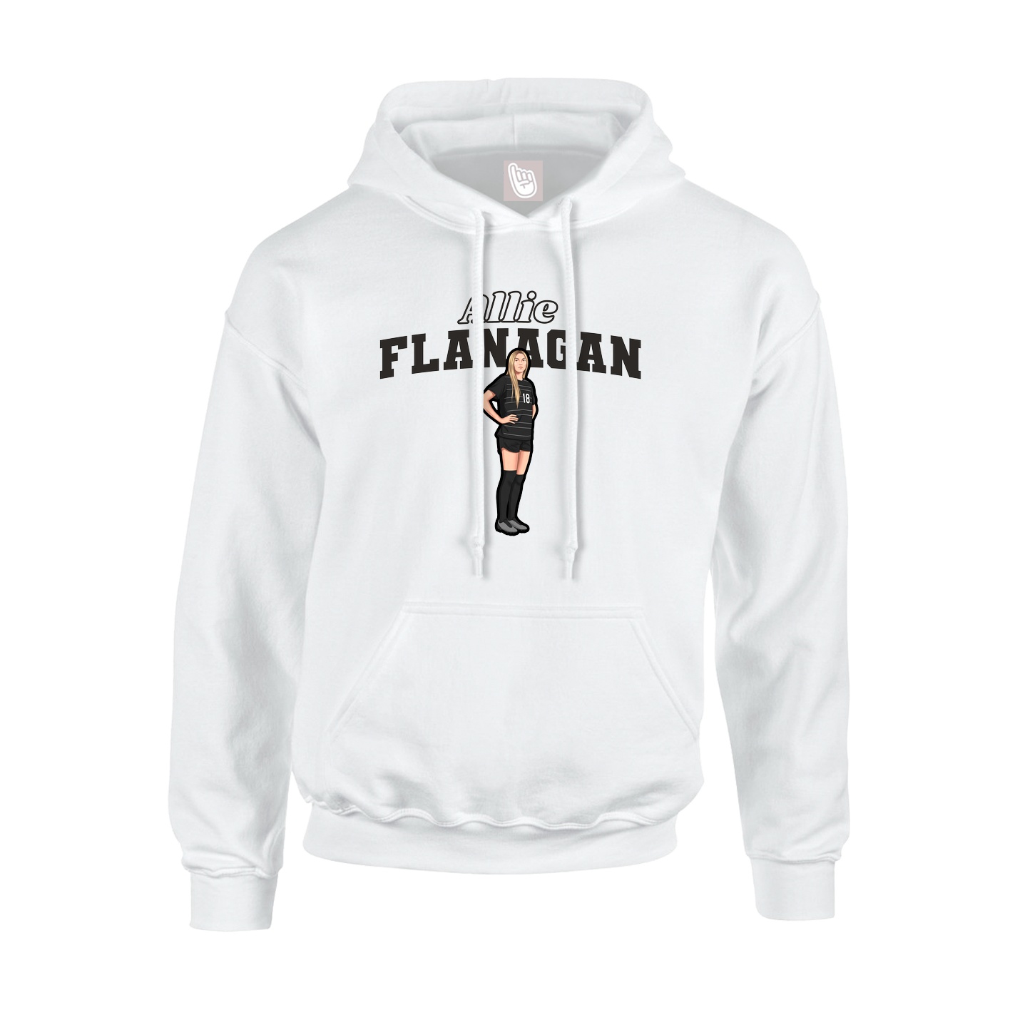 Hoodie — Name Arch in White