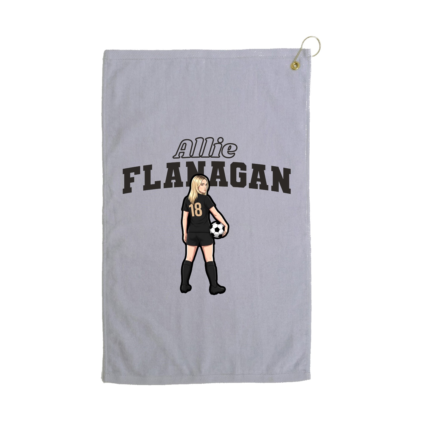 Golf Towel — Name Arch in Grey