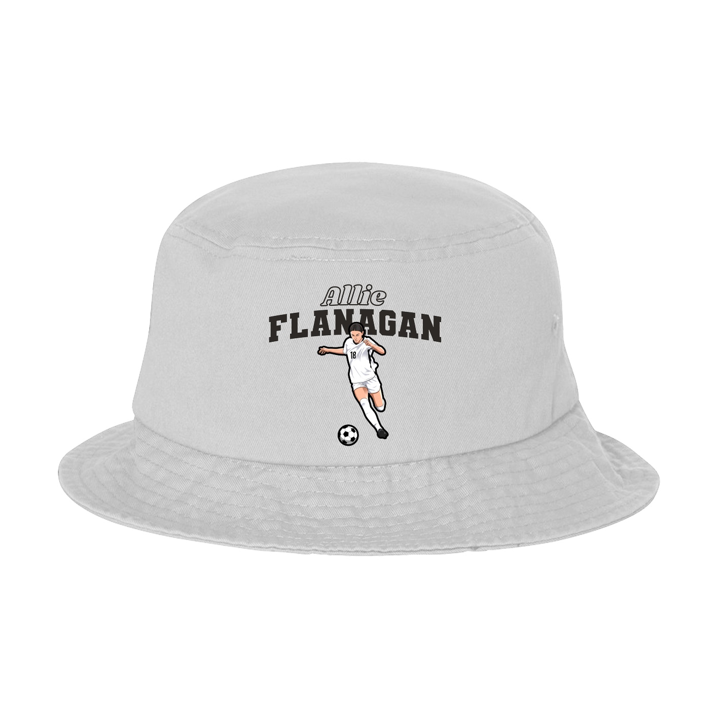 Bucket Cap — Name Arch in White