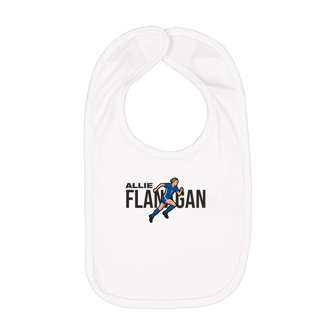 Infant Bib — Player Name in White