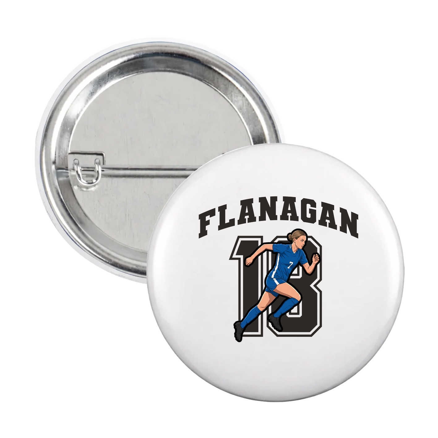 Game Day Button — Number in White