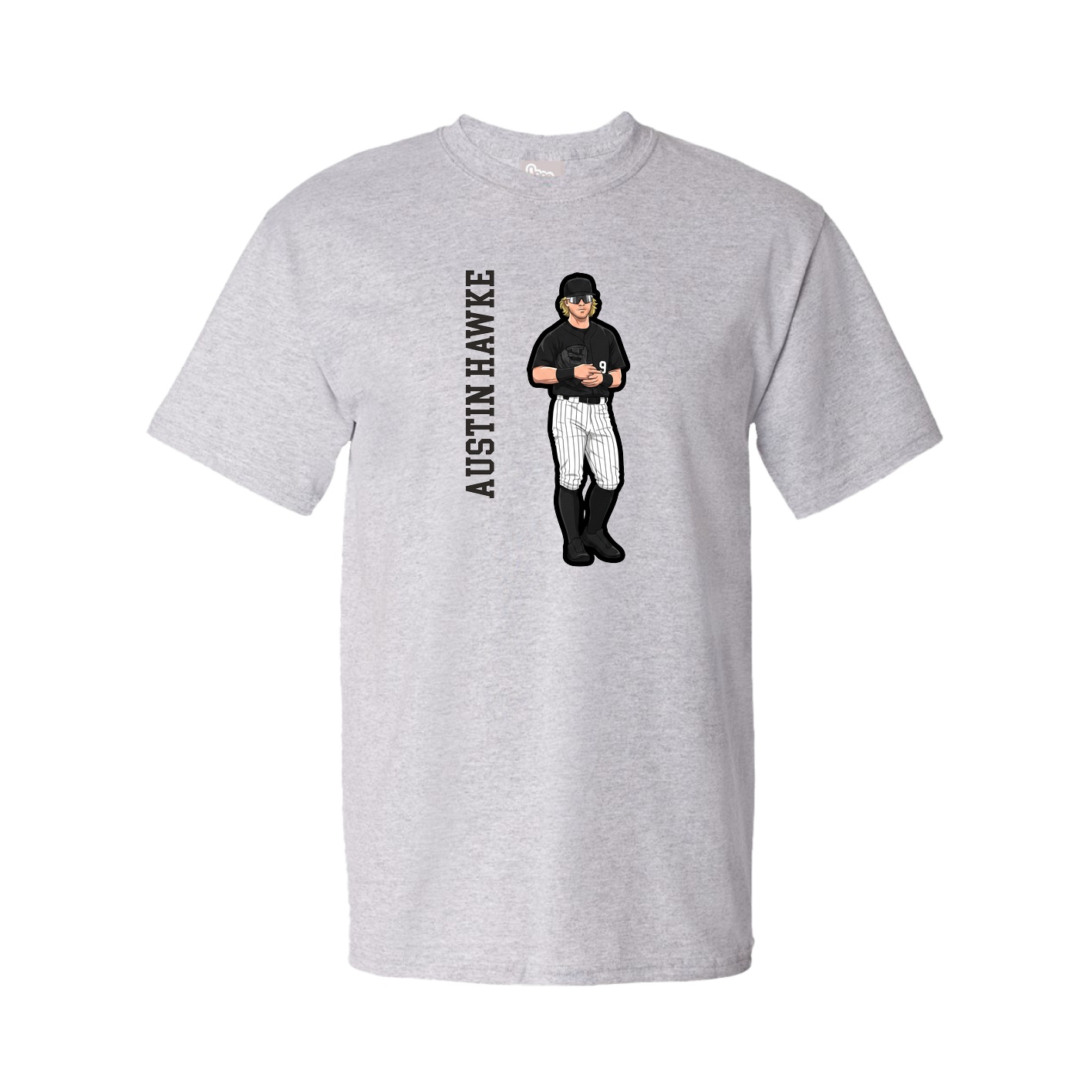 Tee — Name Vertical in Grey