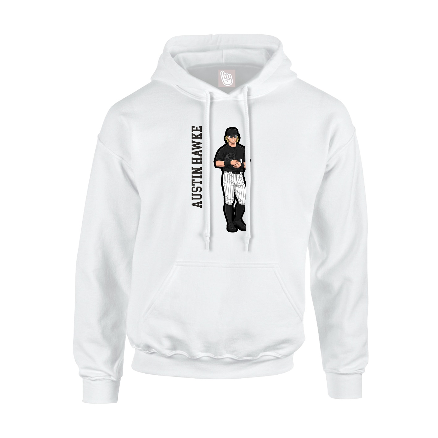 Youth Hoodie — Name Vertical in White
