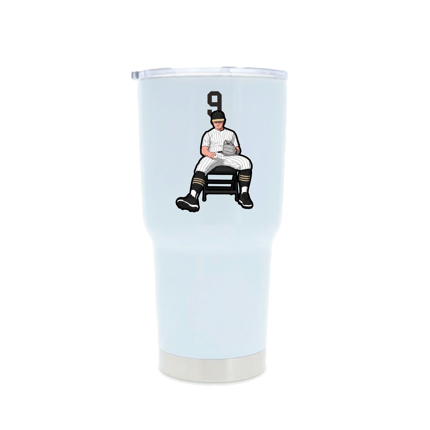 30oz Stainless Steel Tumbler — Number Top in White