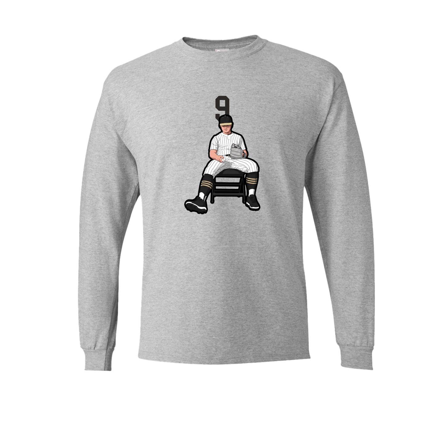 Long Sleeve Tee — Number Top in Grey