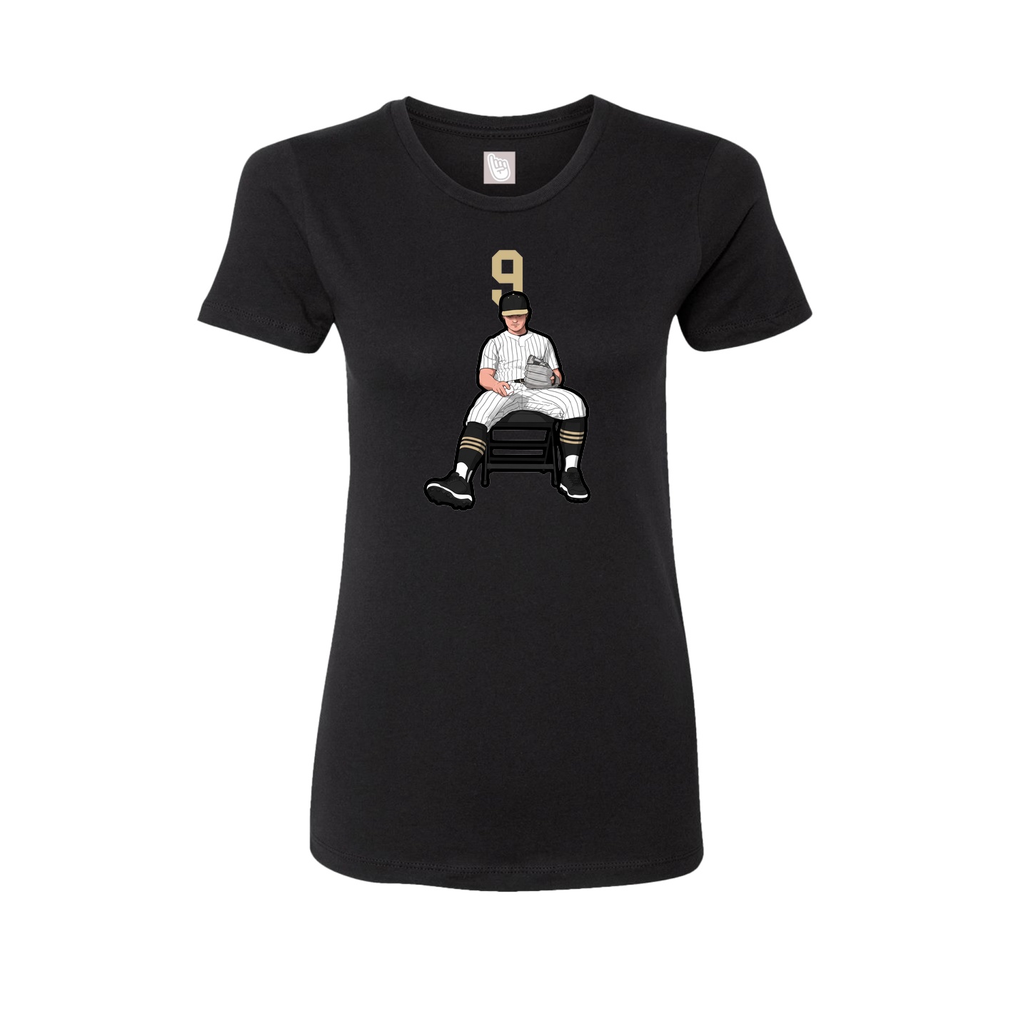 Fitted Women's Tee — Number Top in Black