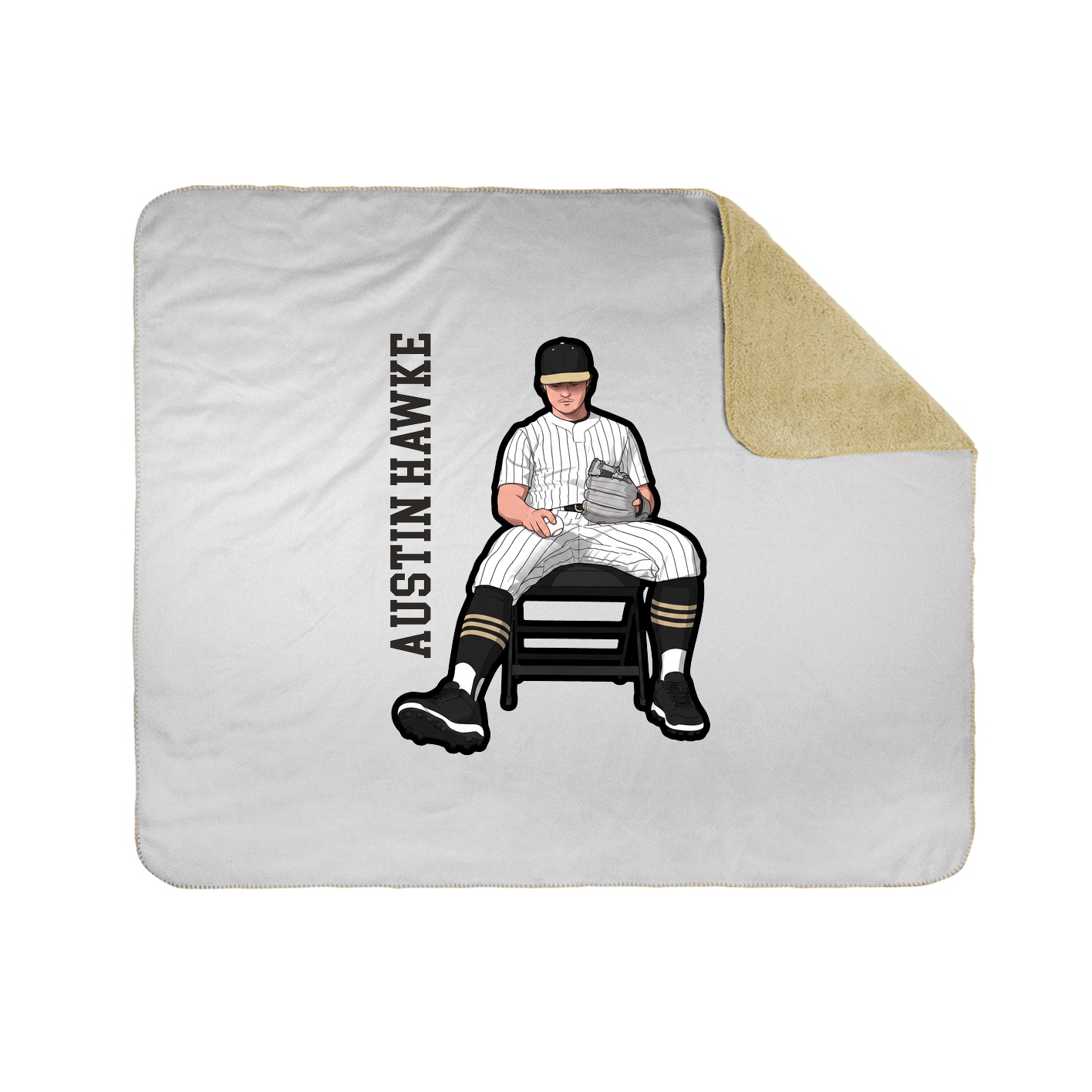 Throw Blanket — Name Vertical in White