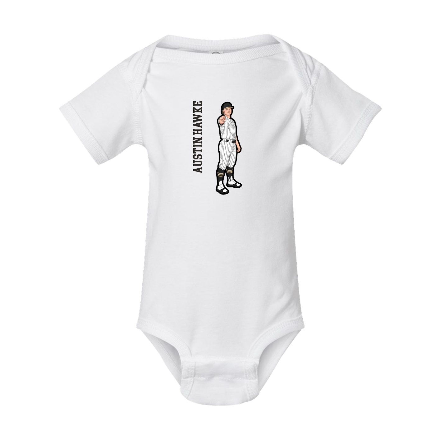 Baby Onesie — Name Vertical in White