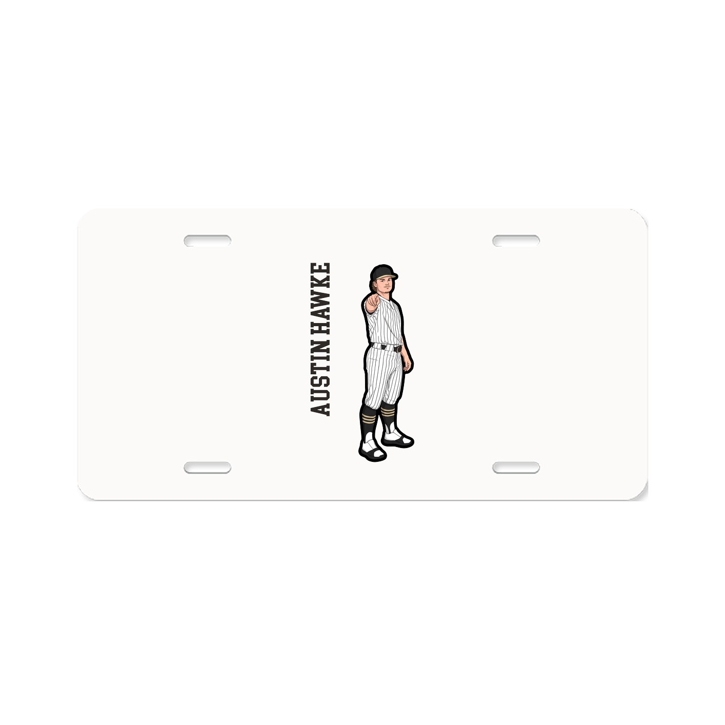 License Plate — Name Vertical in Classic