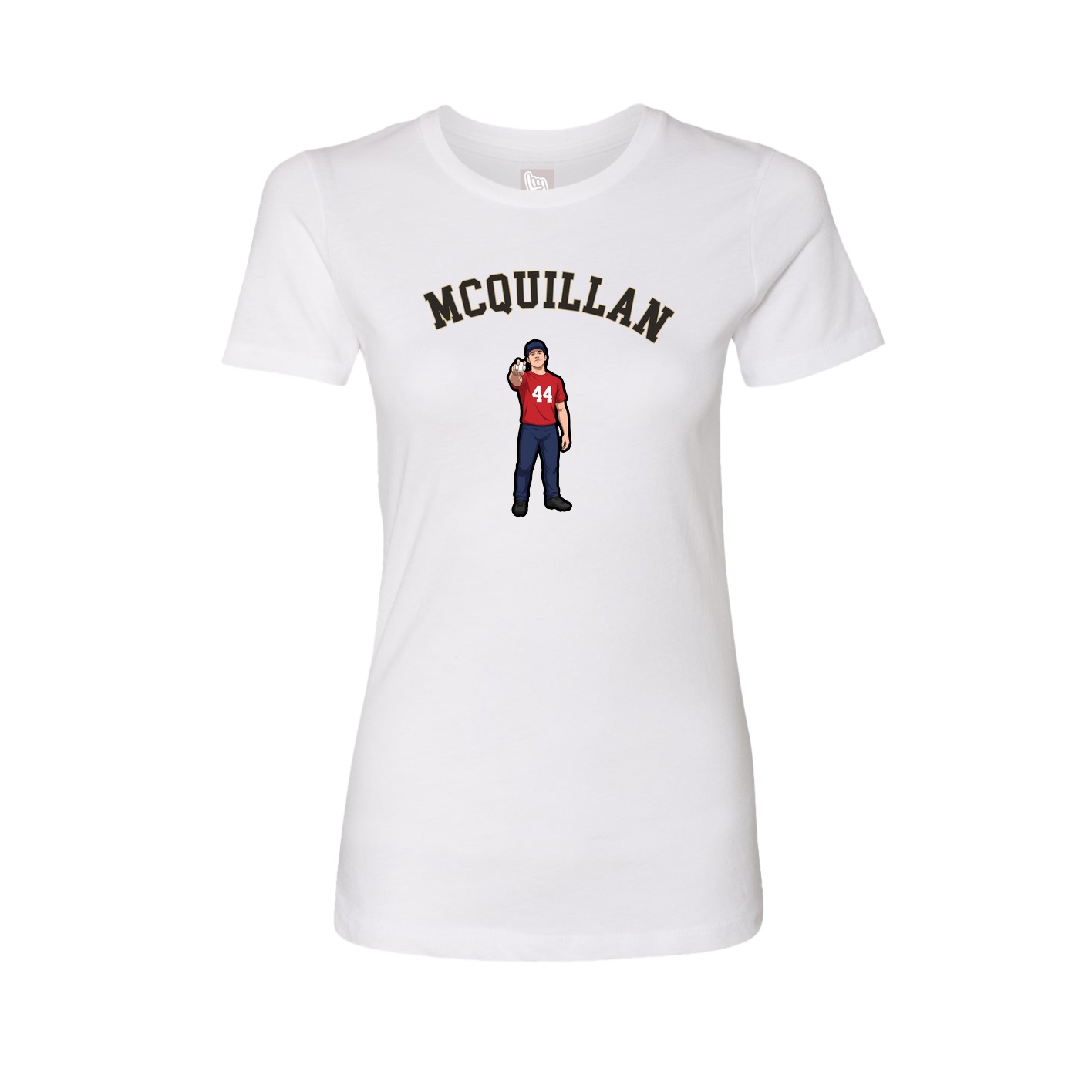 Fitted Women's Tee — Shirsey Arch in White
