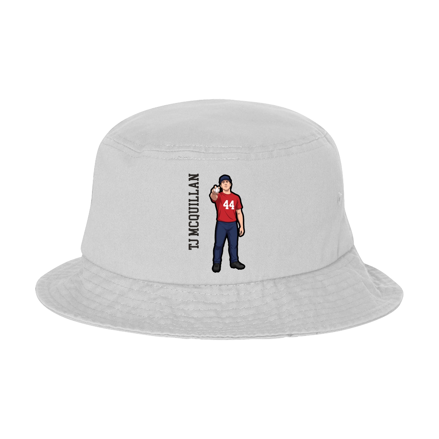 Bucket Cap — Name Vertical in White
