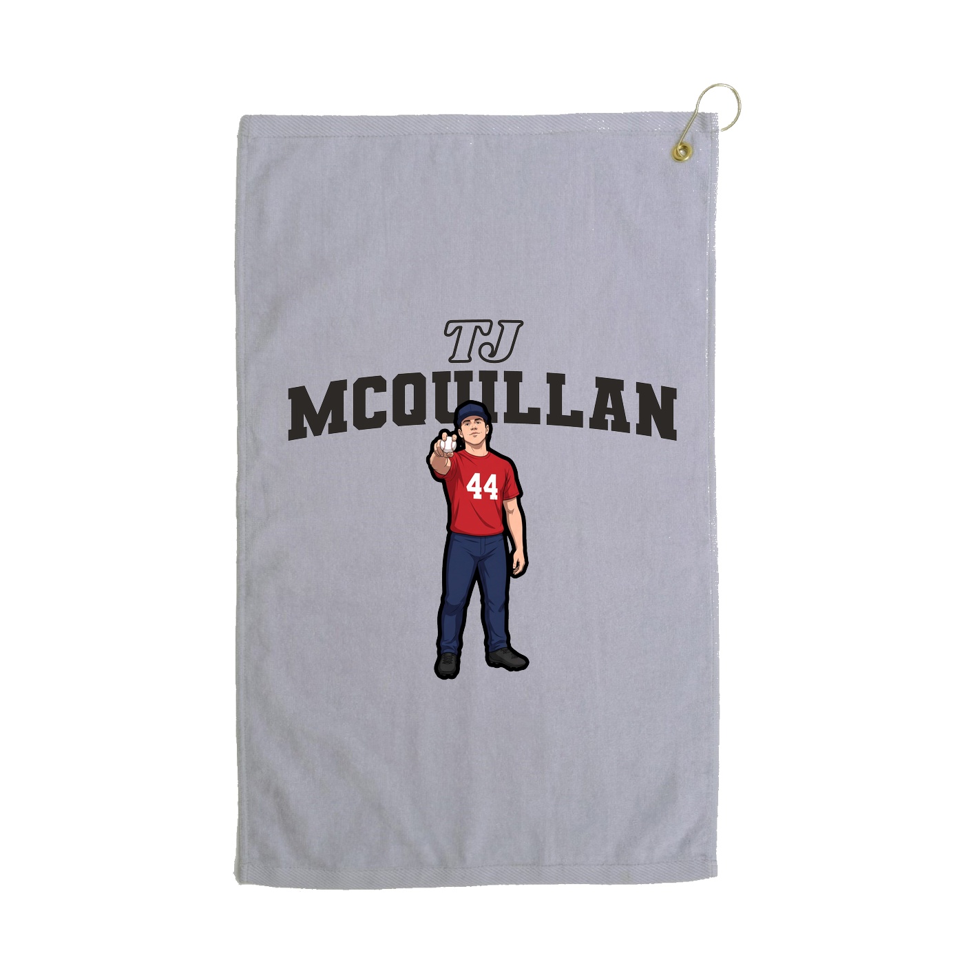 Golf Towel — Name Arch in Grey