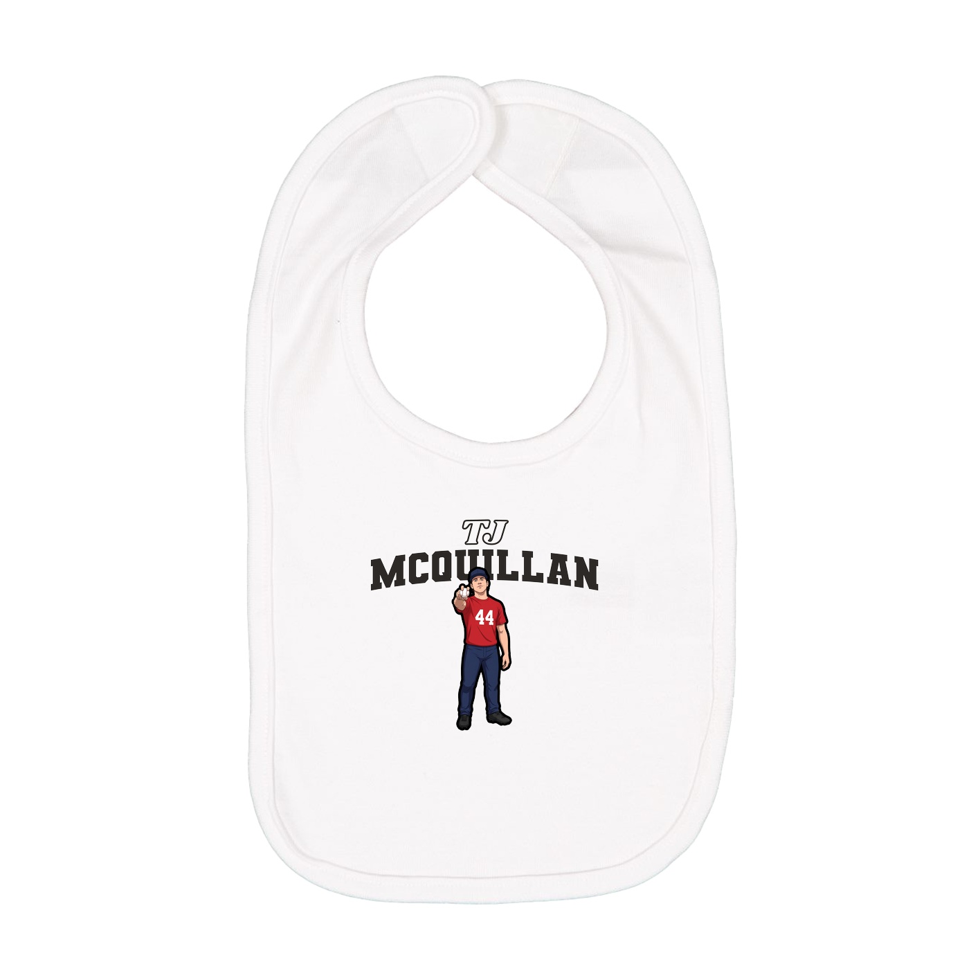 Infant Bib — Name Arch in White