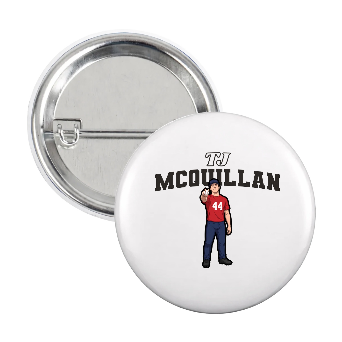 Game Day Button — Name Arch in White