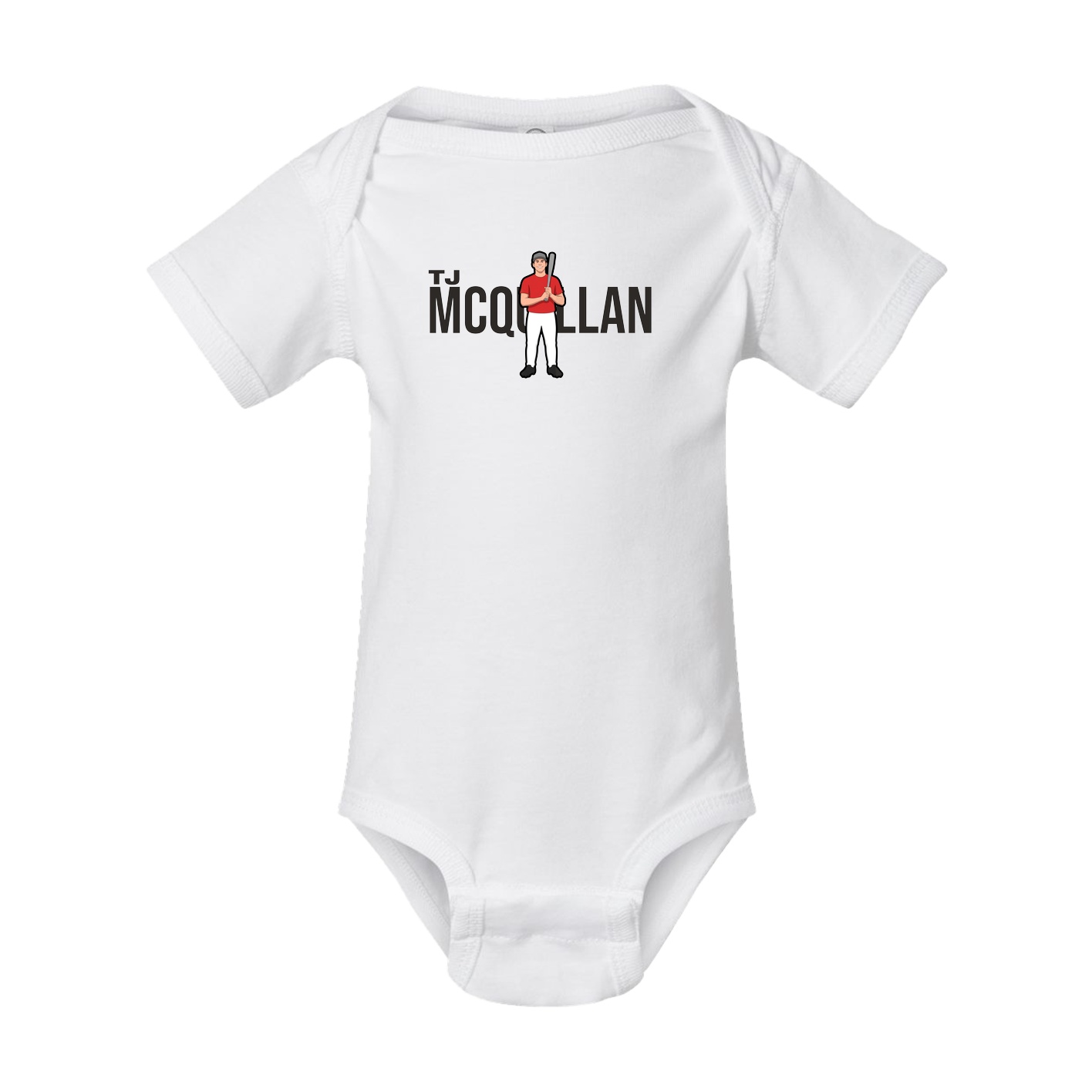 Baby Onesie — Player Name in White