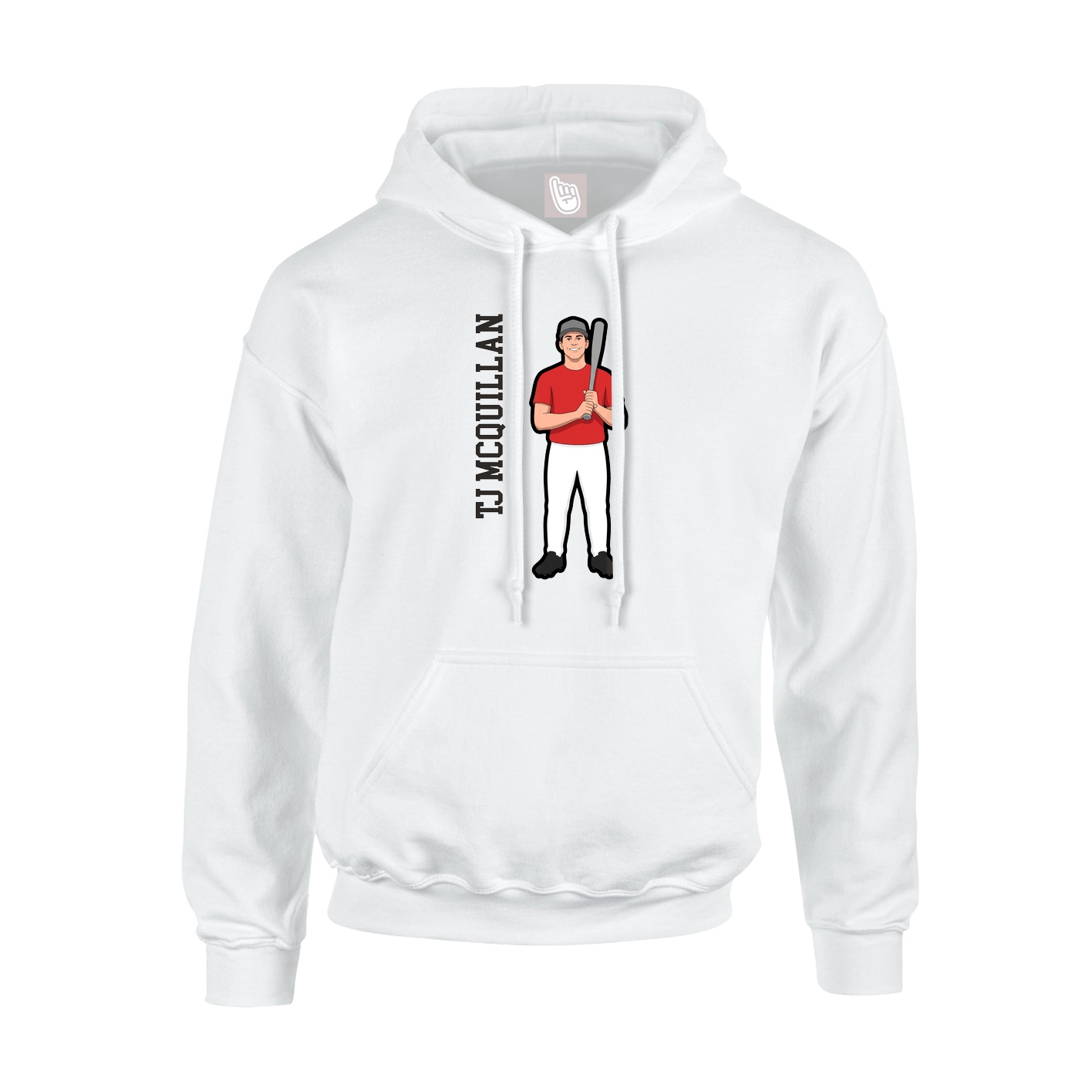Hoodie — Name Vertical in White