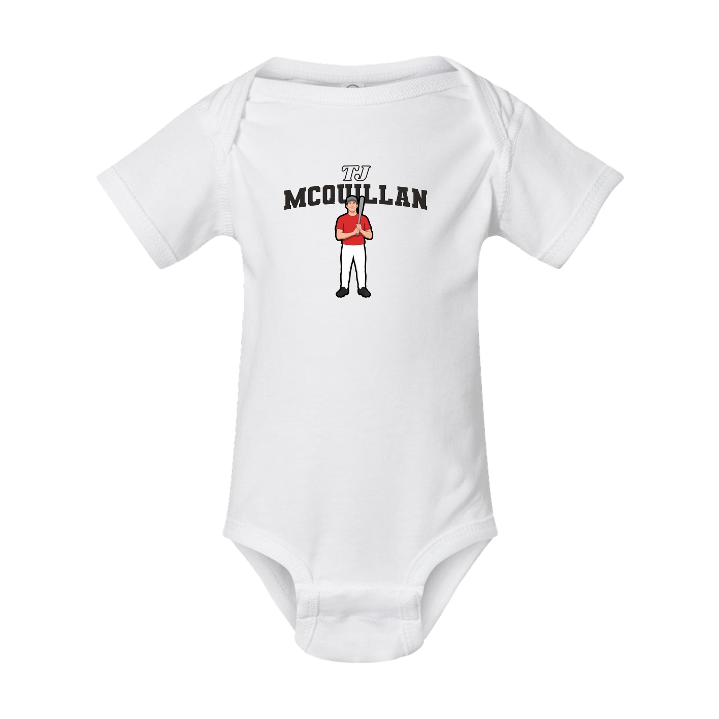 Baby Onesie — Name Arch in White