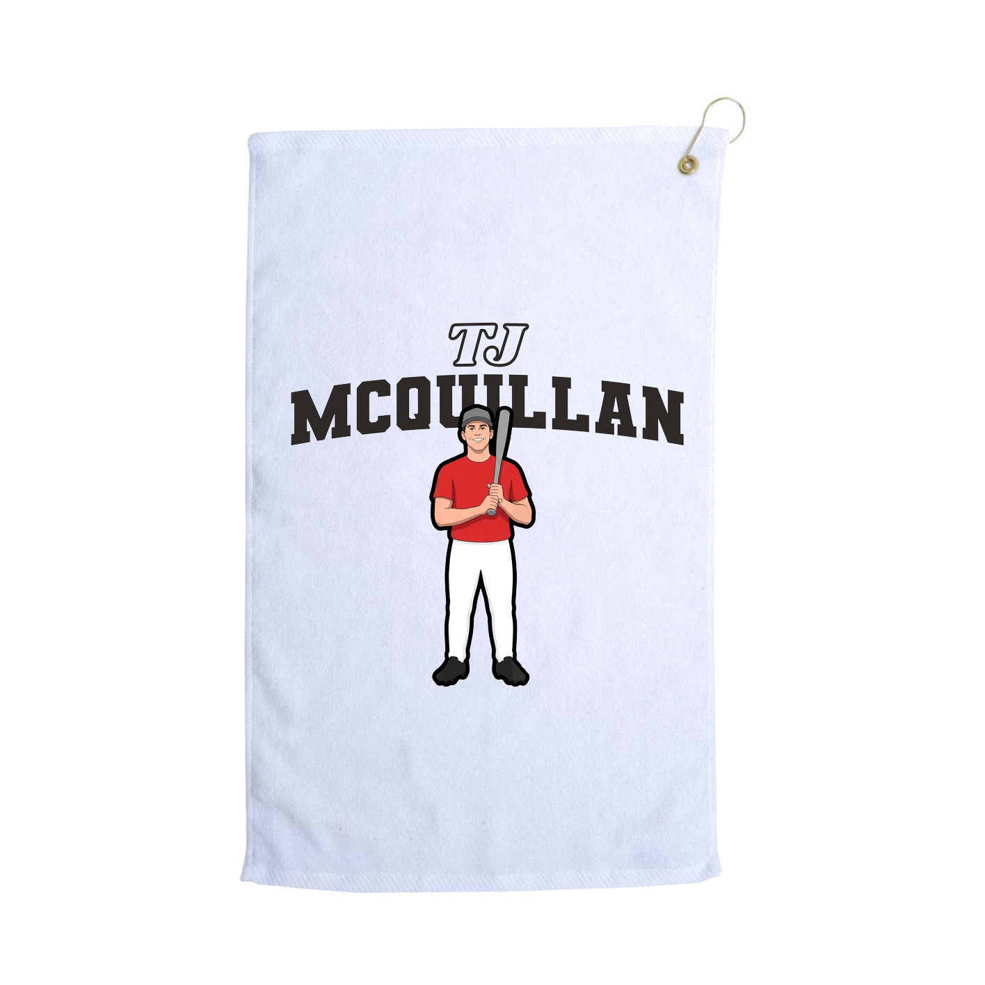 Golf Towel — Name Arch in White