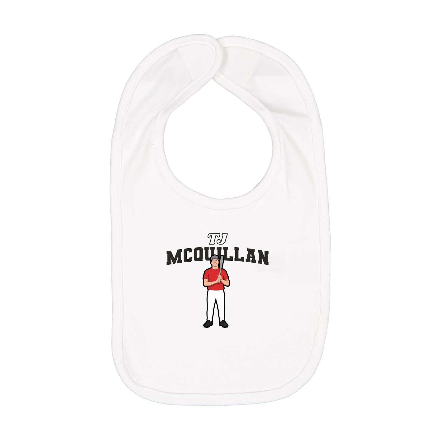 Infant Bib — Name Arch in White
