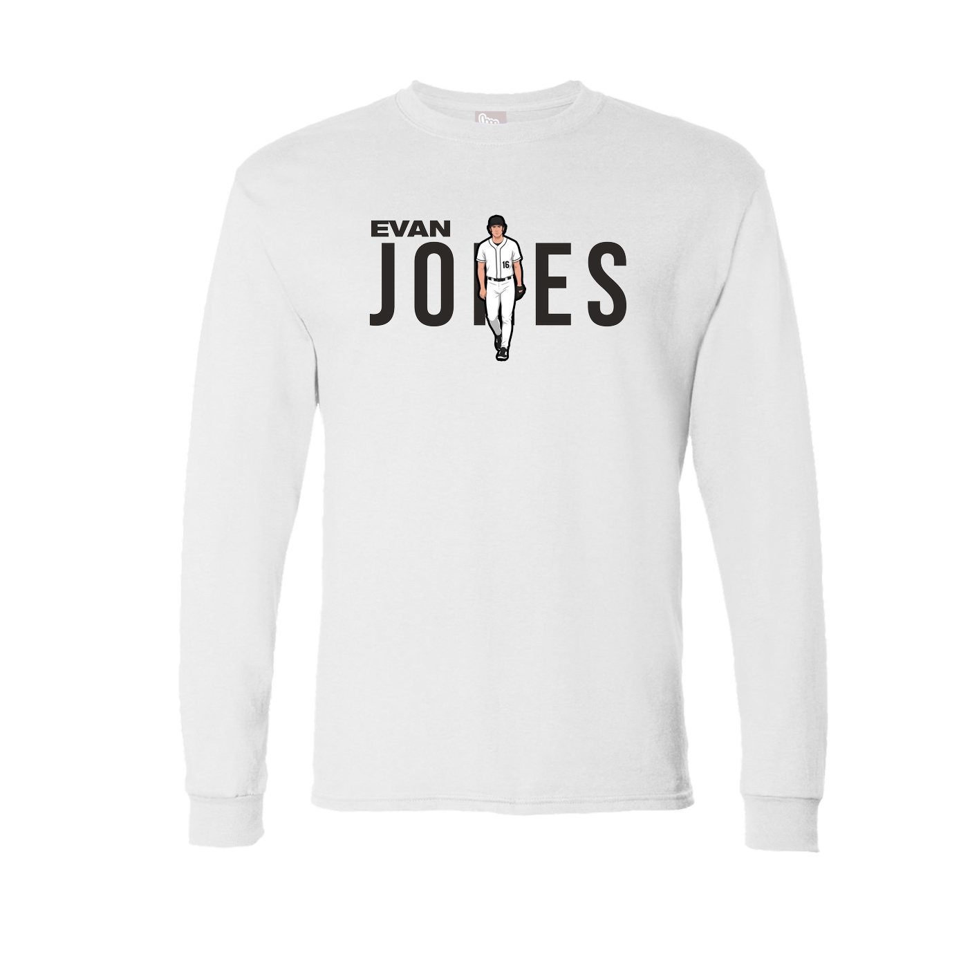 Long Sleeve Tee — Player Name in White
