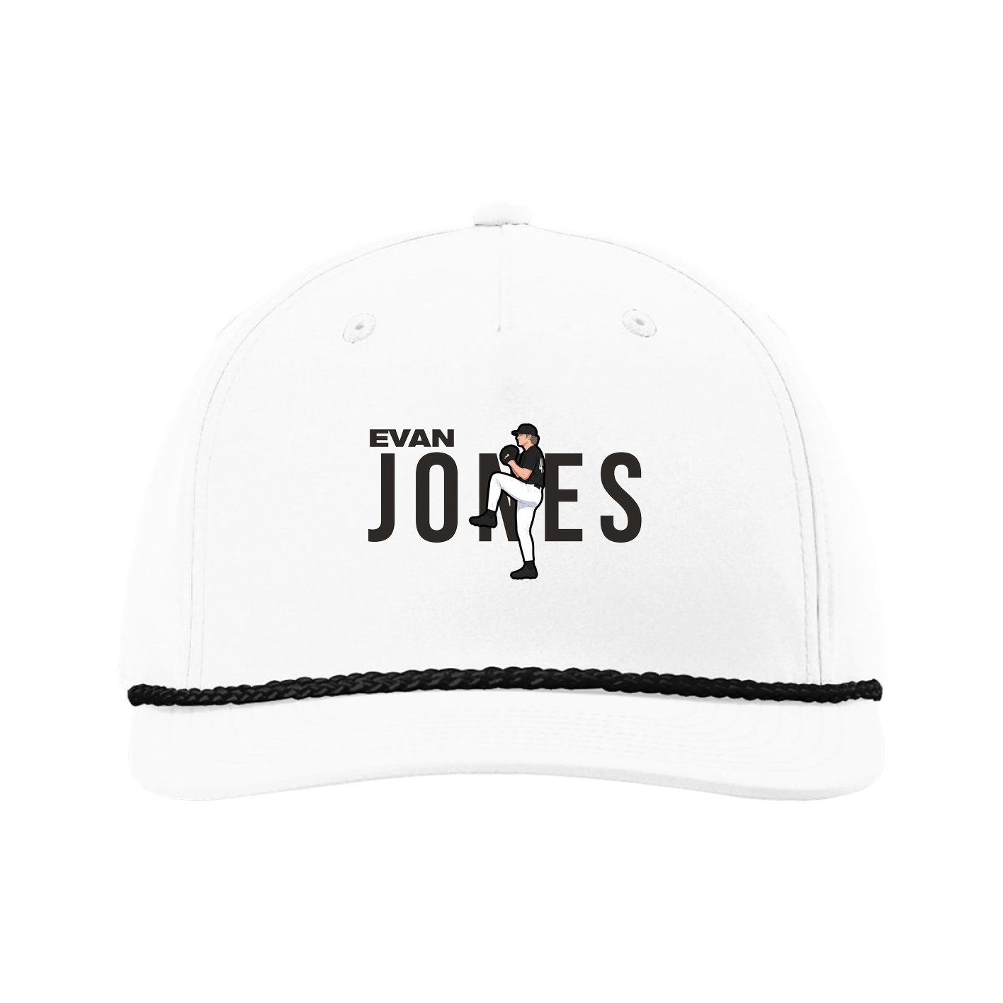 Five-Panel Classic Rope Cap — Player Name in White