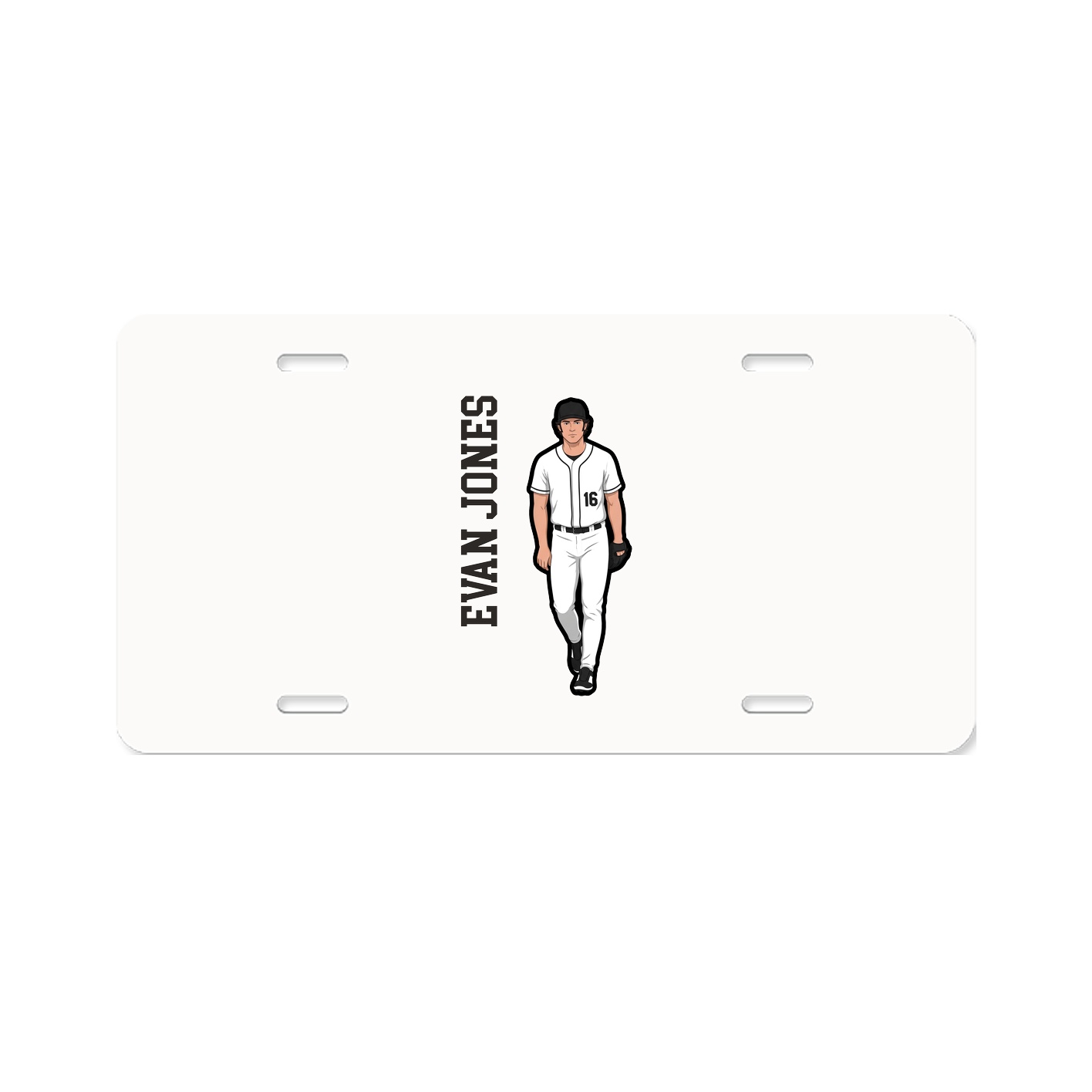 License Plate — Name Vertical in Classic