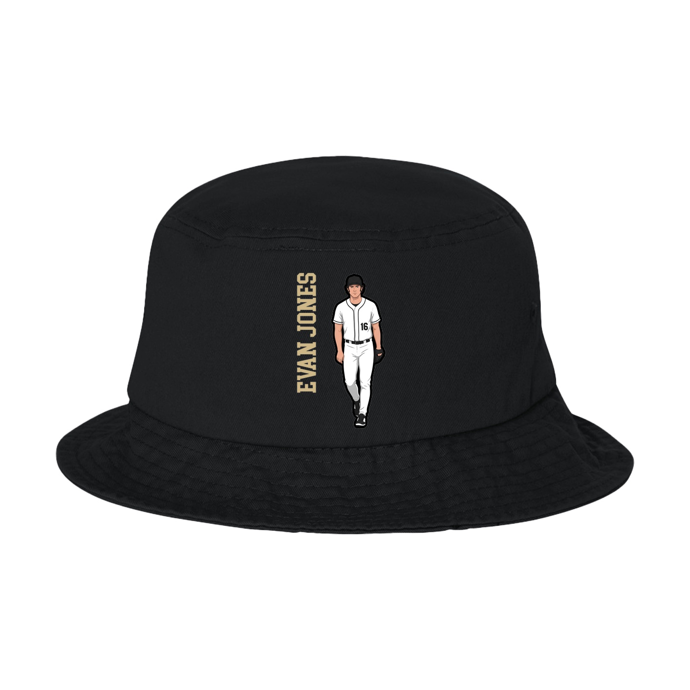 Bucket Cap — Name Vertical in Black