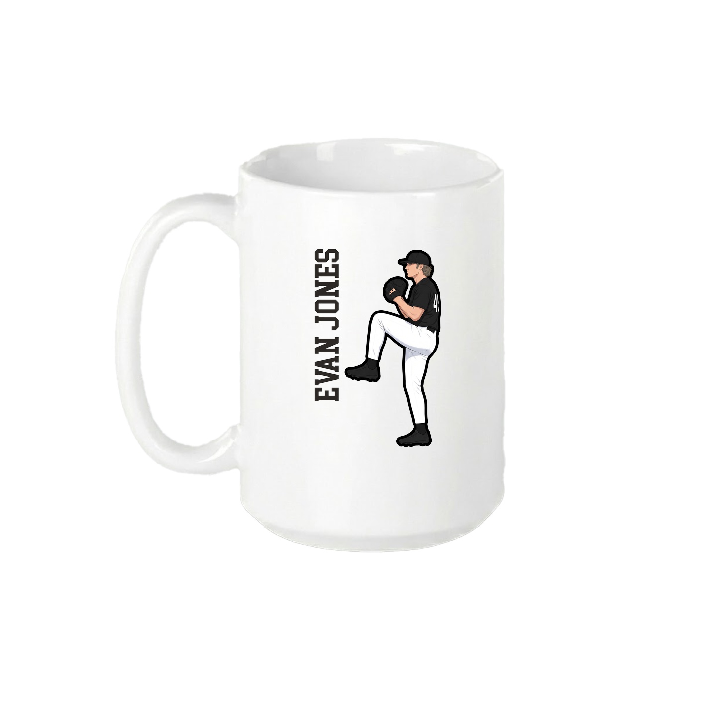 15oz Coffee Mug — Name Vertical in White