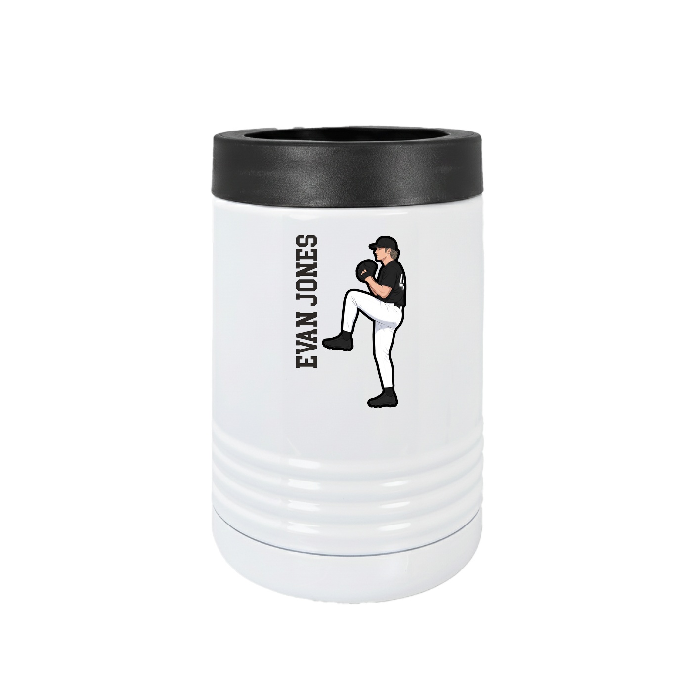 Beverage Holder — Name Vertical in White