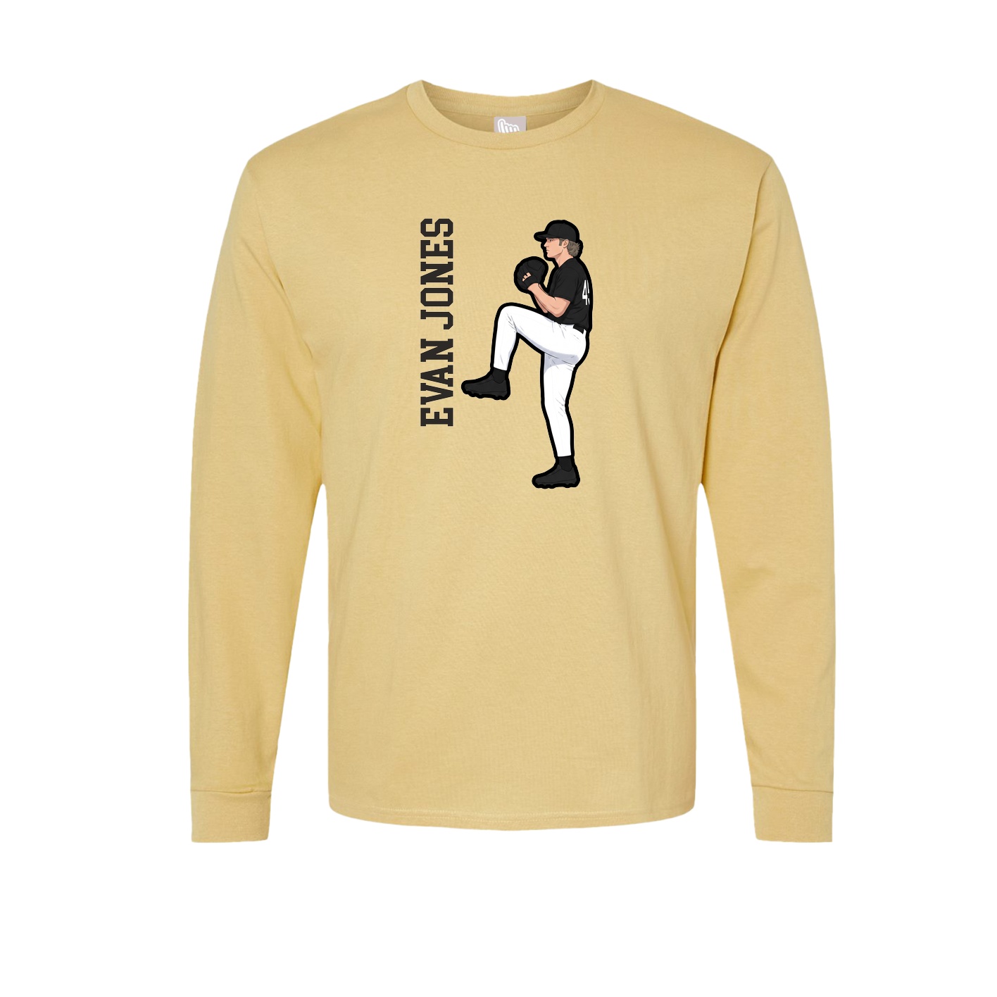 Long Sleeve Tee — Name Vertical in Vegas Gold