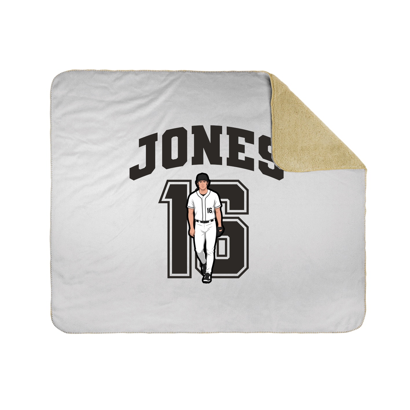 Throw Blanket — Number in White
