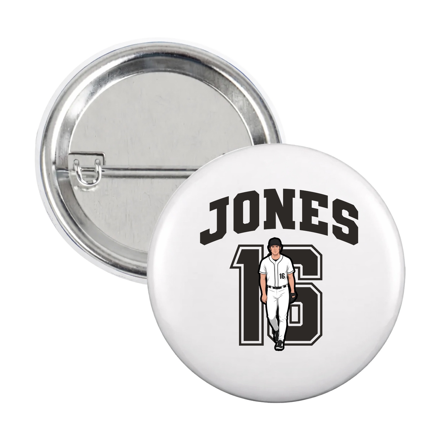 Game Day Button — Number in White