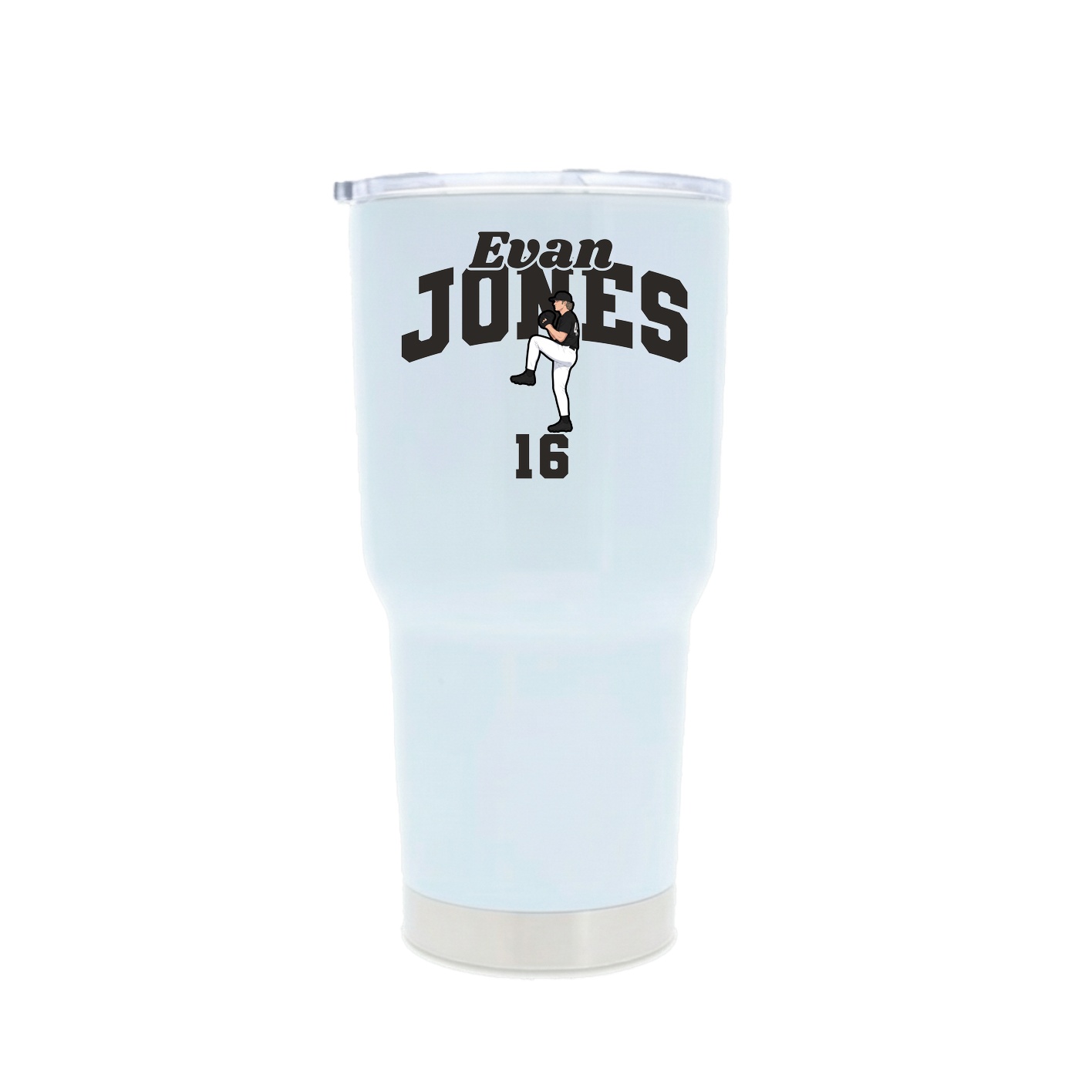30oz Stainless Steel Tumbler — Signature Arch in White