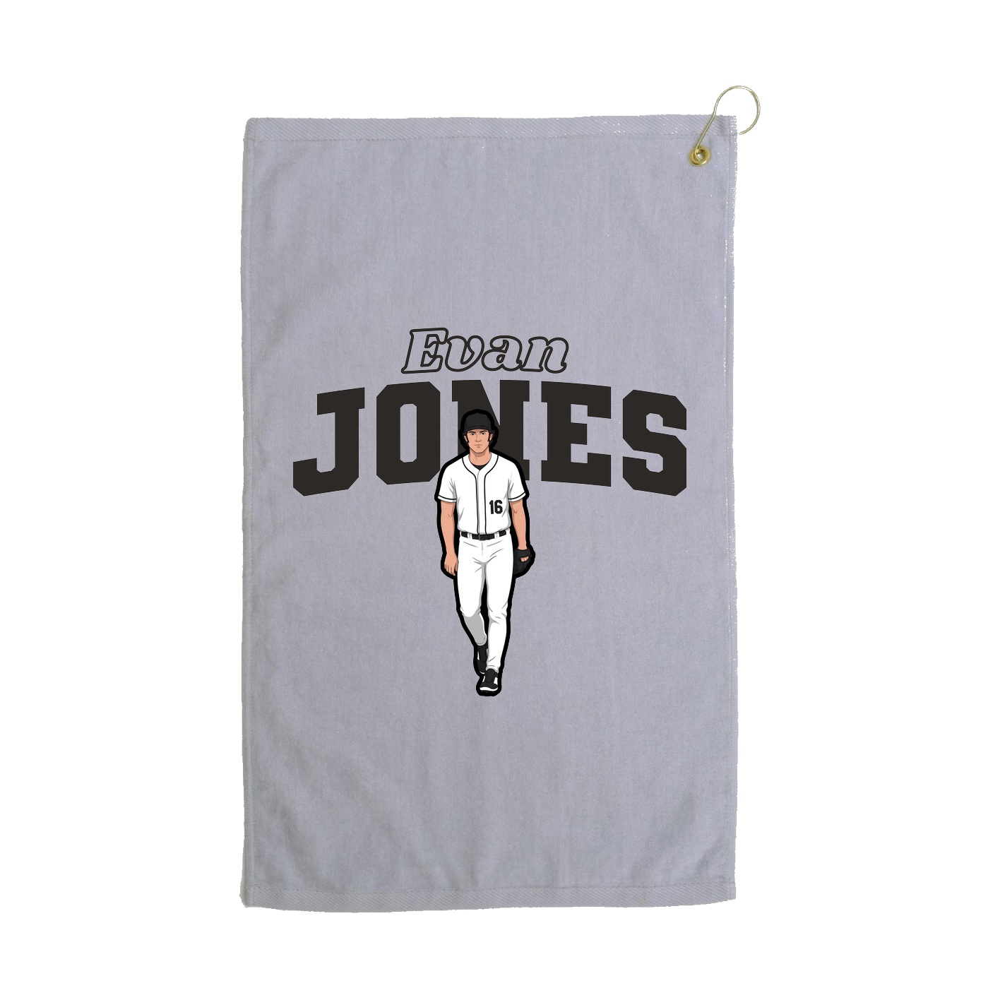 Golf Towel — Name Arch in Grey