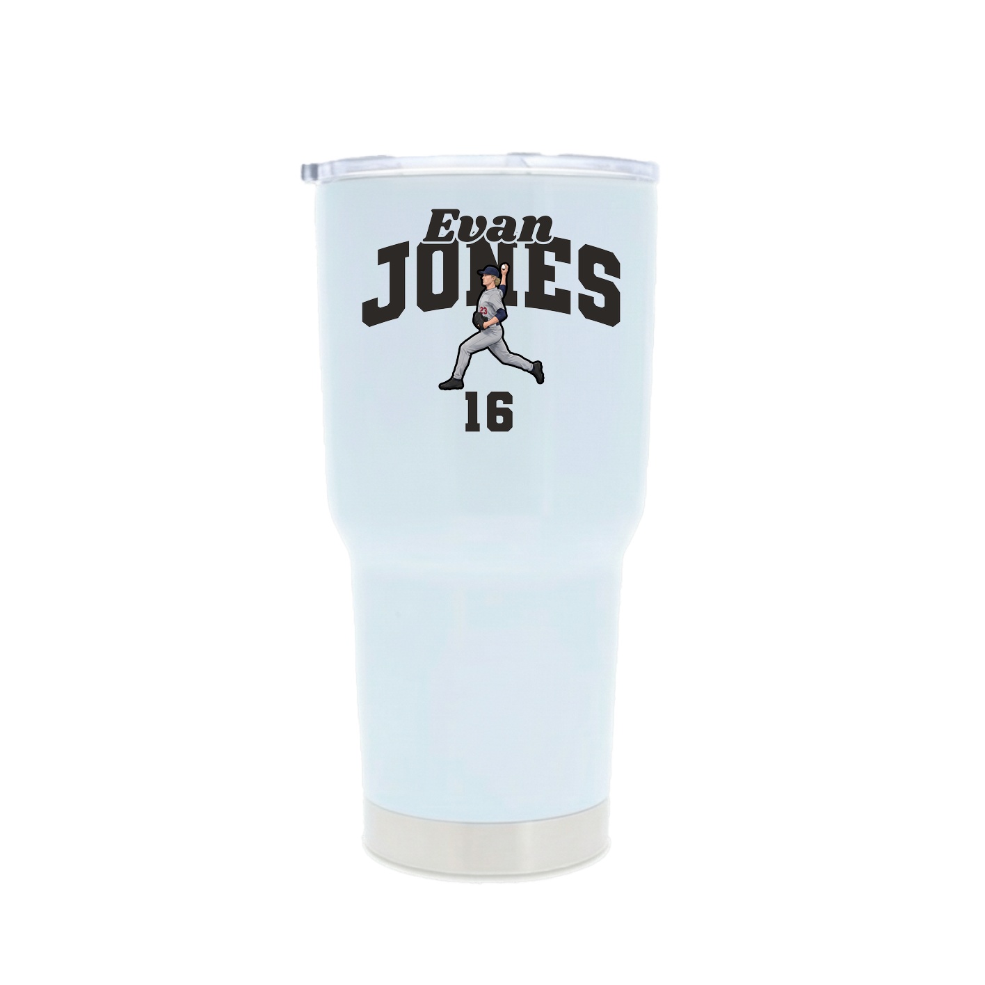 30oz Stainless Steel Tumbler — Signature Arch in White