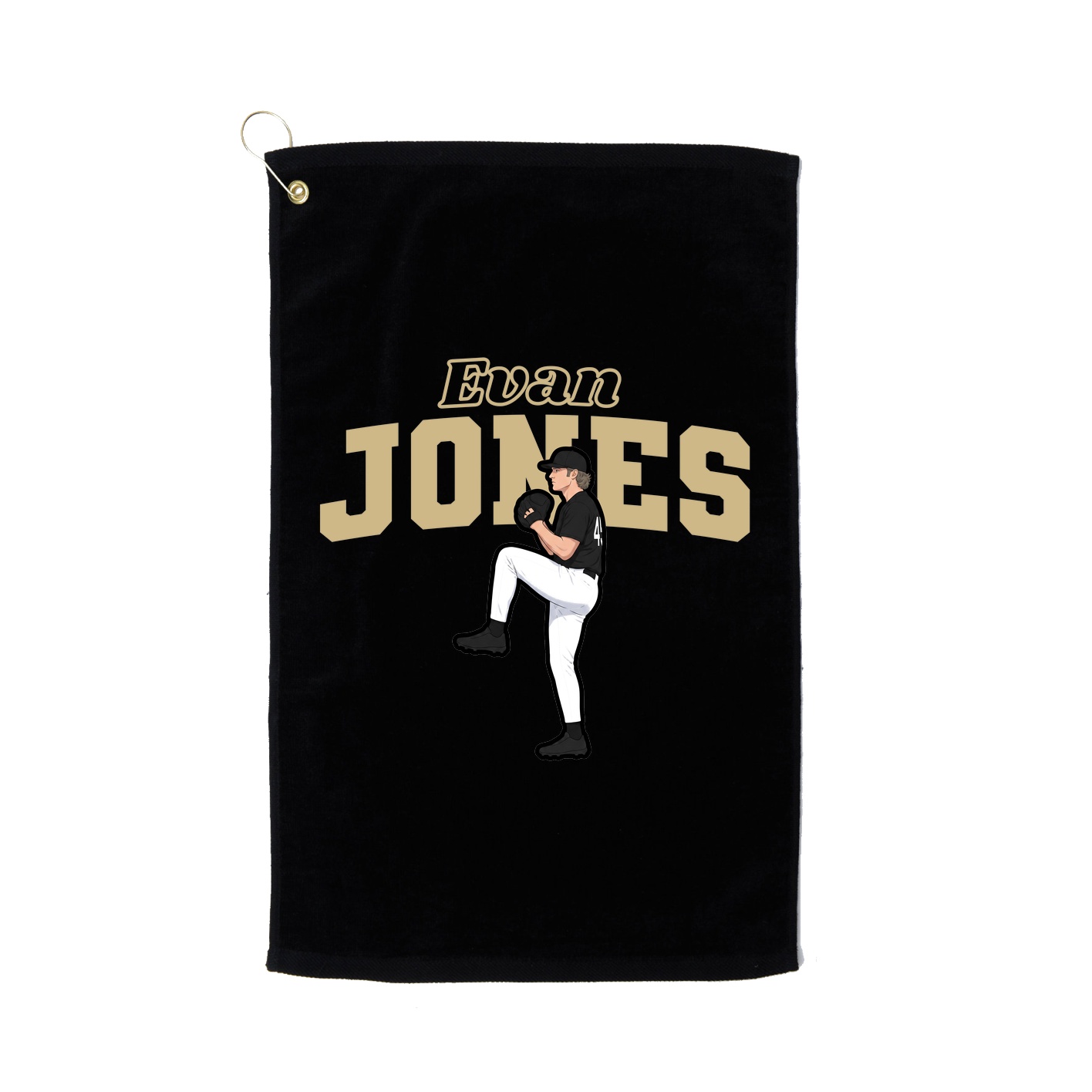 Golf Towel — Name Arch in Black