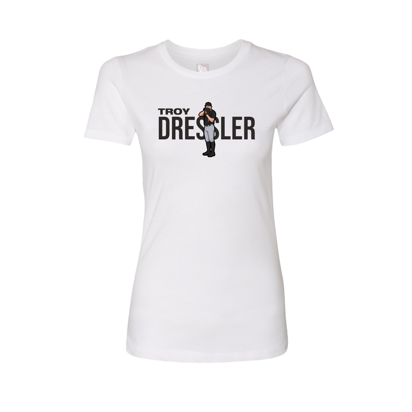 Fitted Women's Tee — Player Name in White