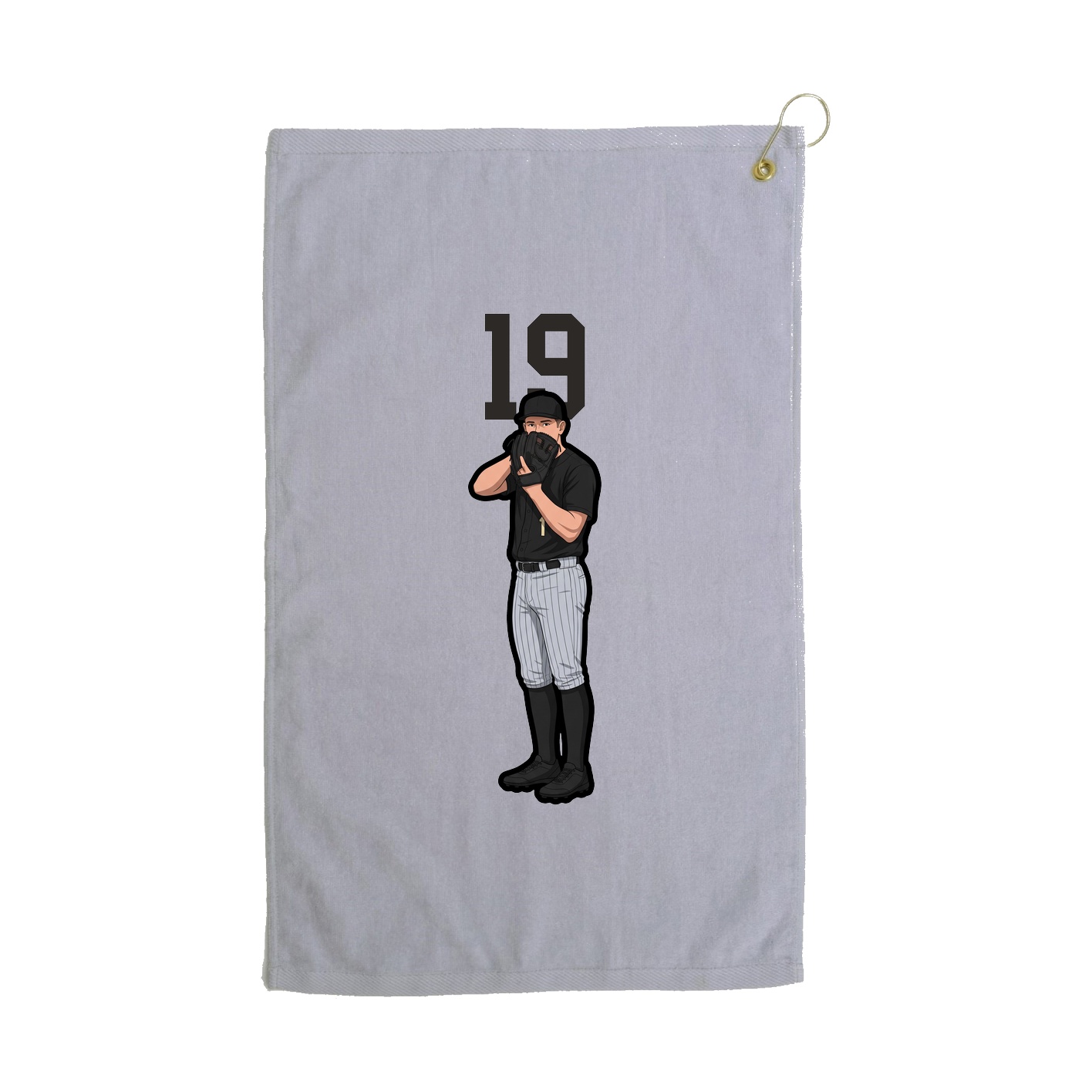 Golf Towel — Number Top in Grey