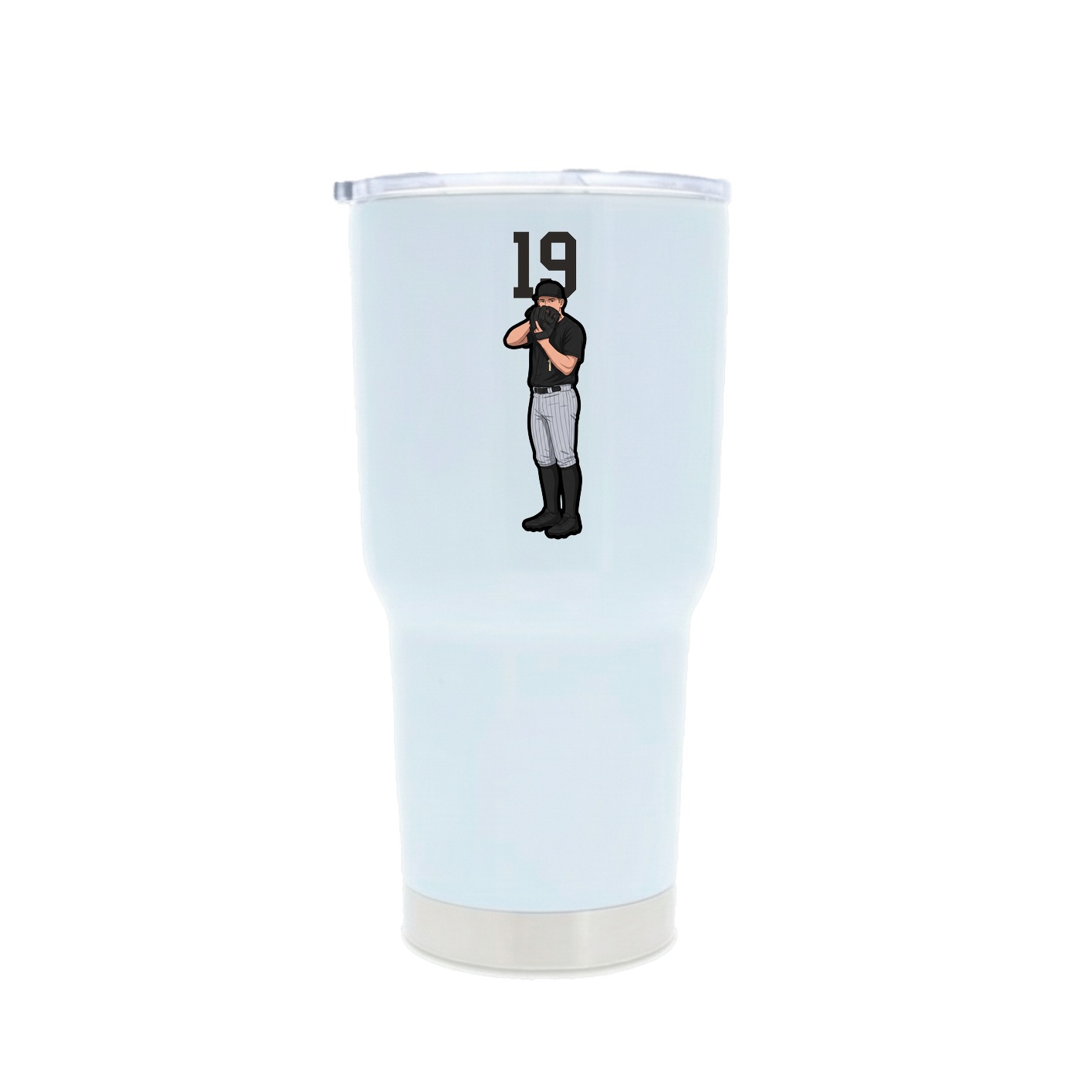30oz Stainless Steel Tumbler — Number Top in White