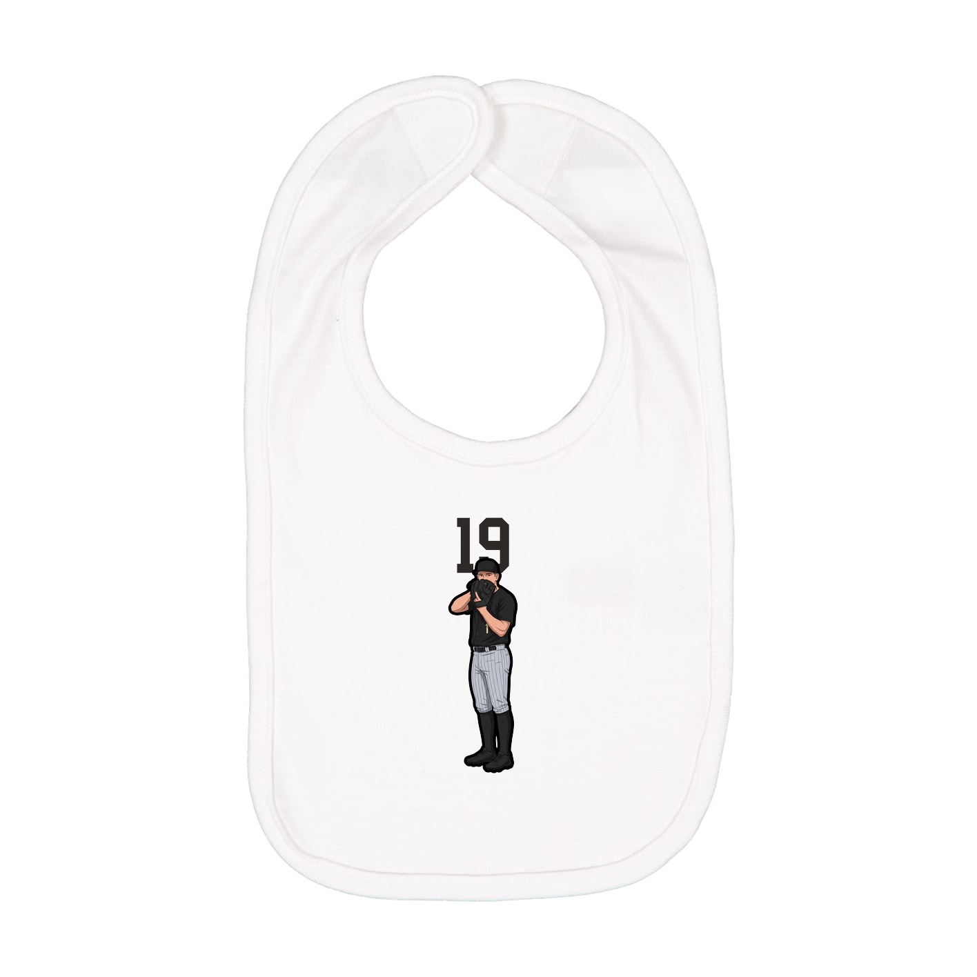 Infant Bib — Number Top in White