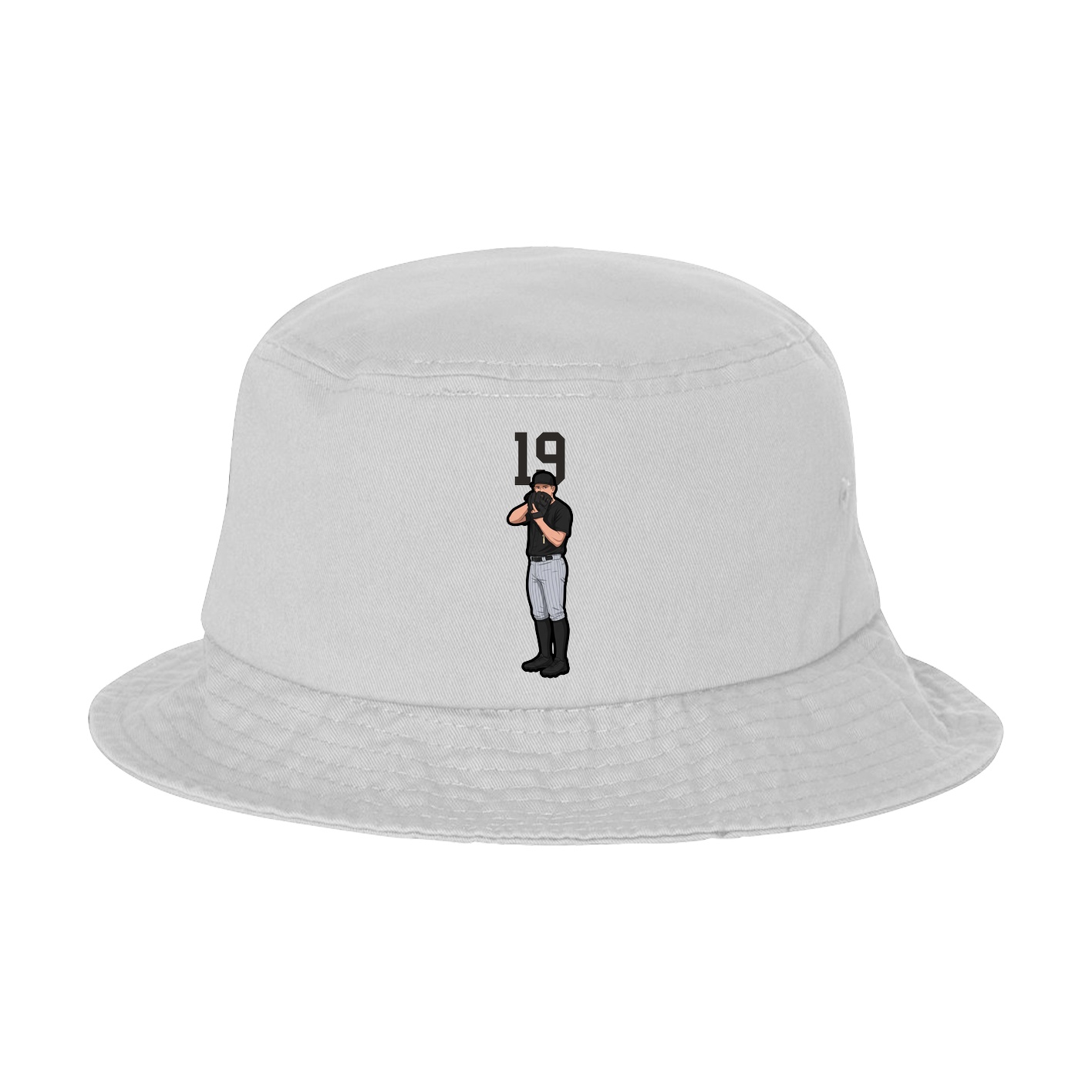 Bucket Cap — Number Top in White