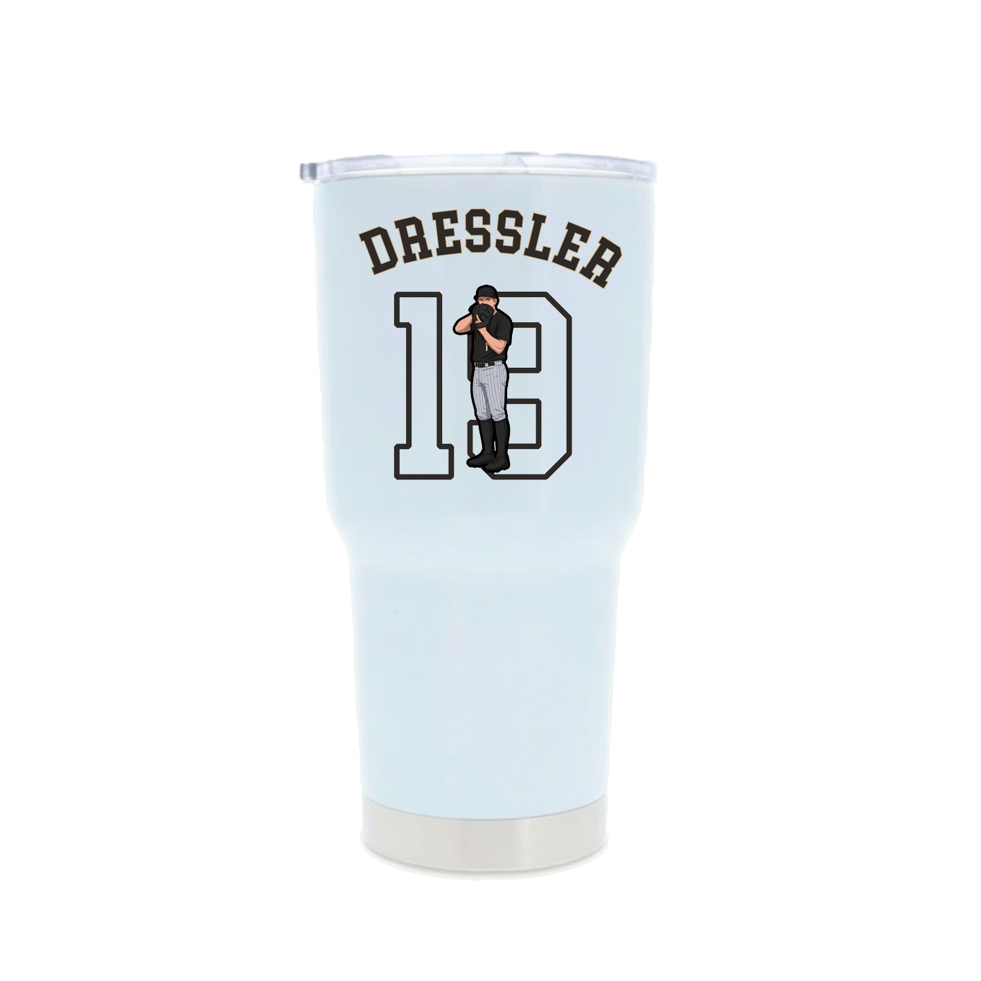 30oz Stainless Steel Tumbler — Shirsey Arch in White