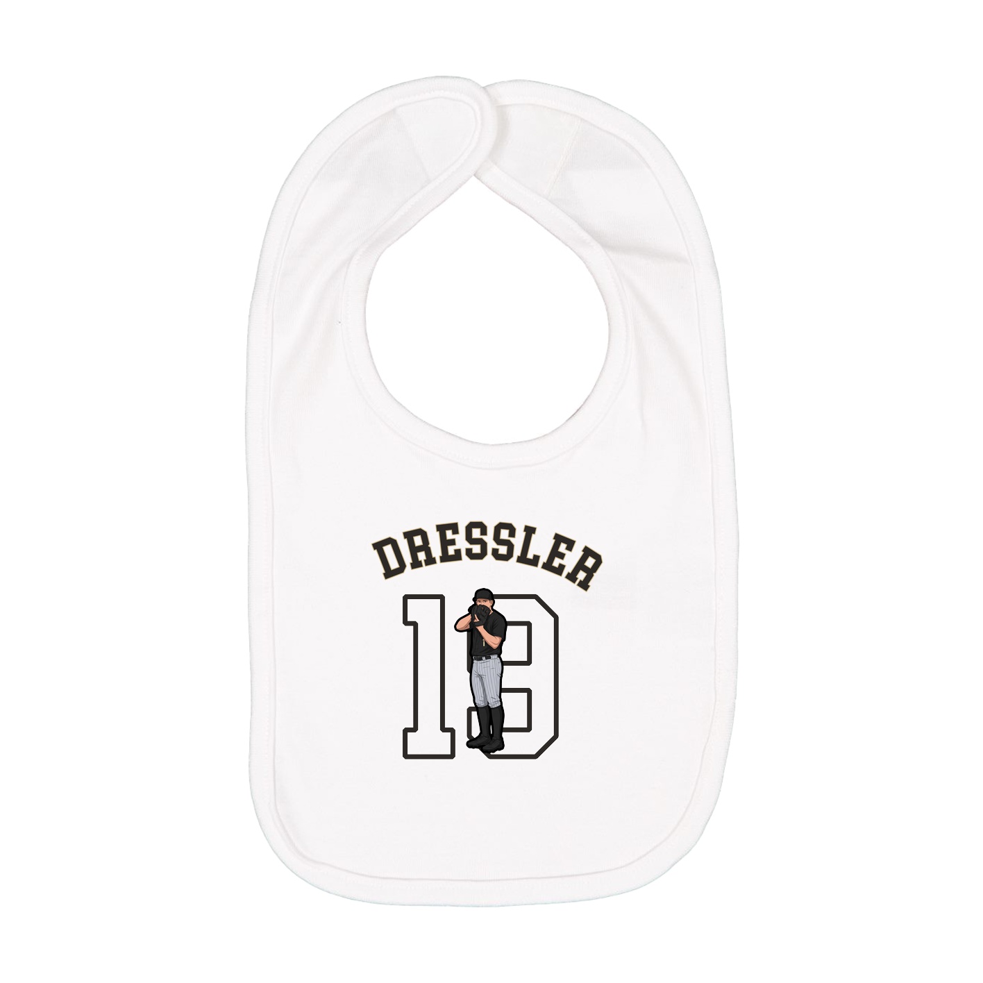 Infant Bib — Shirsey Arch in White
