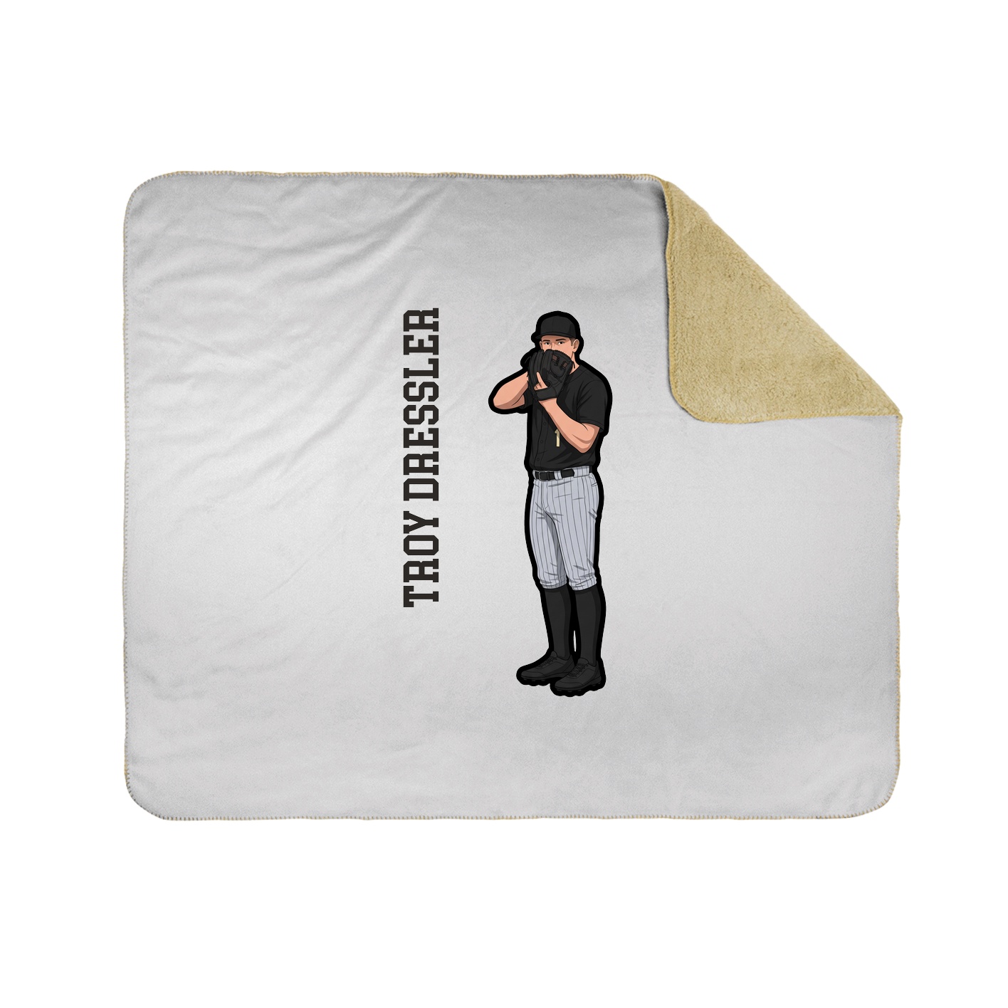 Throw Blanket — Name Vertical in White