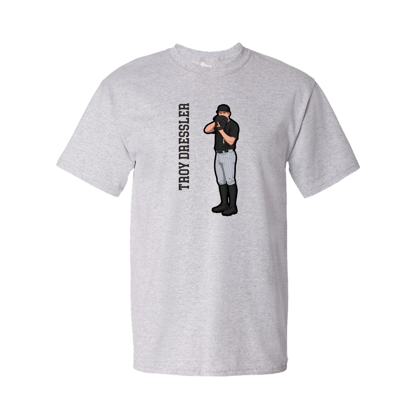 Tee — Name Vertical in Grey