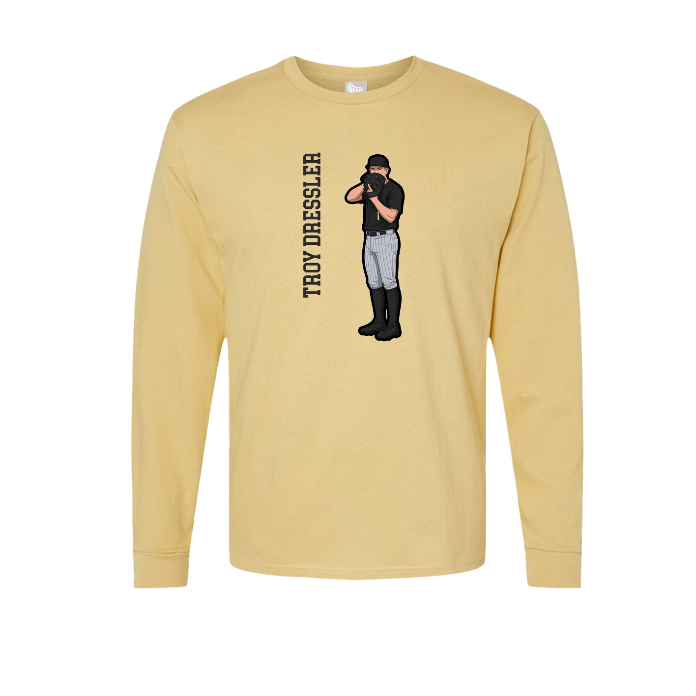 Long Sleeve Tee — Name Vertical in Vegas Gold