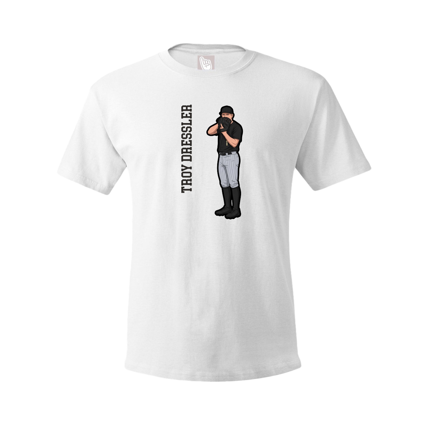 Youth Tee — Name Vertical in White